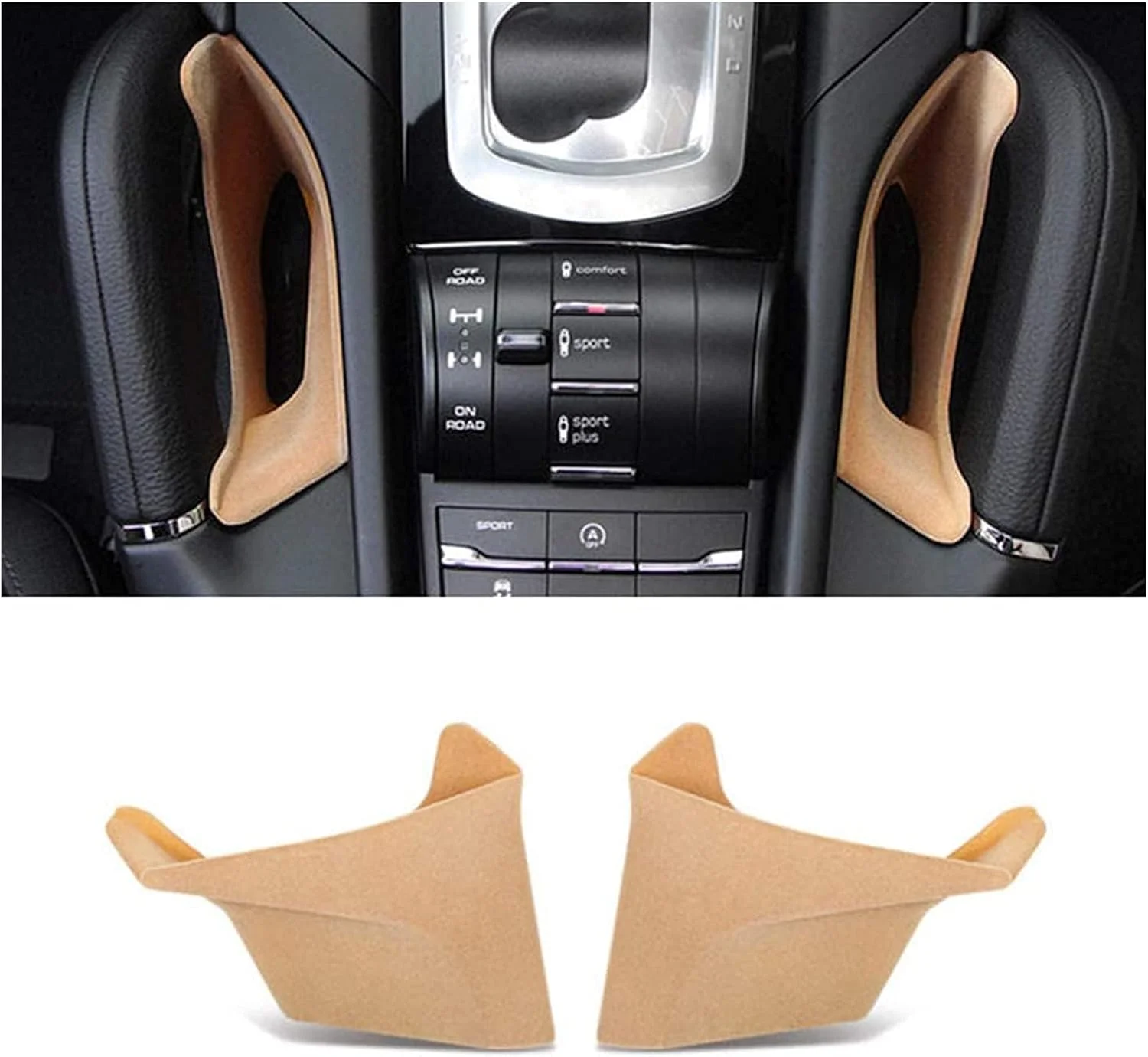 محفظه نگهداری کنسول وسط و زیر آرنجی صندلی خودرو مناسب برای پورشه کاین 2011-2018، 2 عدد (بژ)