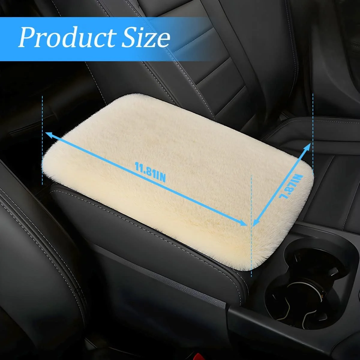 روکش نرم و لطیف کنسول وسط خودرو، پد کنسول وسط خودروی جهانی، لوازم جانبی تزئینی روکش جعبه صندلی دسته‌دار خودرو برای خانم‌ها و آقایان، محافظ روکش جعبه صندلی دسته‌دار برای اکثر وسایل نقلیه، شاسی بلند، کامیون، خودرو (بژ)