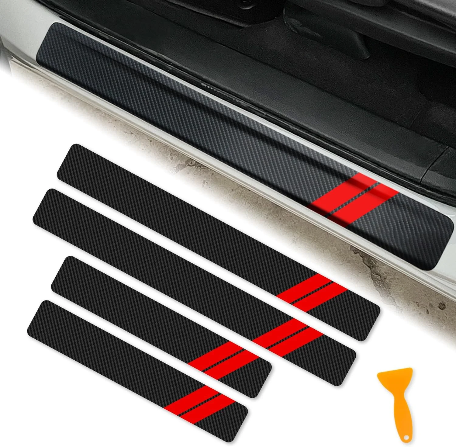 ۴ عدد محافظ رکاب درب خودرو مناسب برای دوج چلنجر، دورانگو و جورنی، محافظ ورودی درب، پوشش رکاب، پد ضد خش، برچسب محافظ فیبر کربن (قرمز) ۴ عدد محافظ رکاب درب خودرو مناسب برای دوج چلنجر، دورانگو و جورنی، محافظ ورودی درب، پوشش رکاب، پد ضد خش، برچسب محافظ فیبر کربن (قرمز)