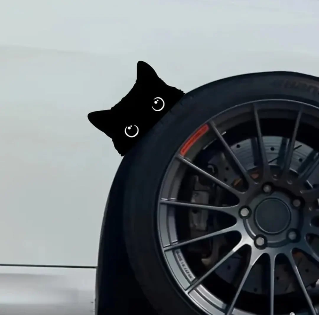 برچسب گربه دزدکی نگاه کن، برچسب های خنده دار ماشین، برچسب های ضد آب وینیل، لوازم جانبی زیبا برای نمای بیرونی، پوشش چسبنده مشکی برای جعبه، دیوار، فنجان، لپ تاپ مک بوک