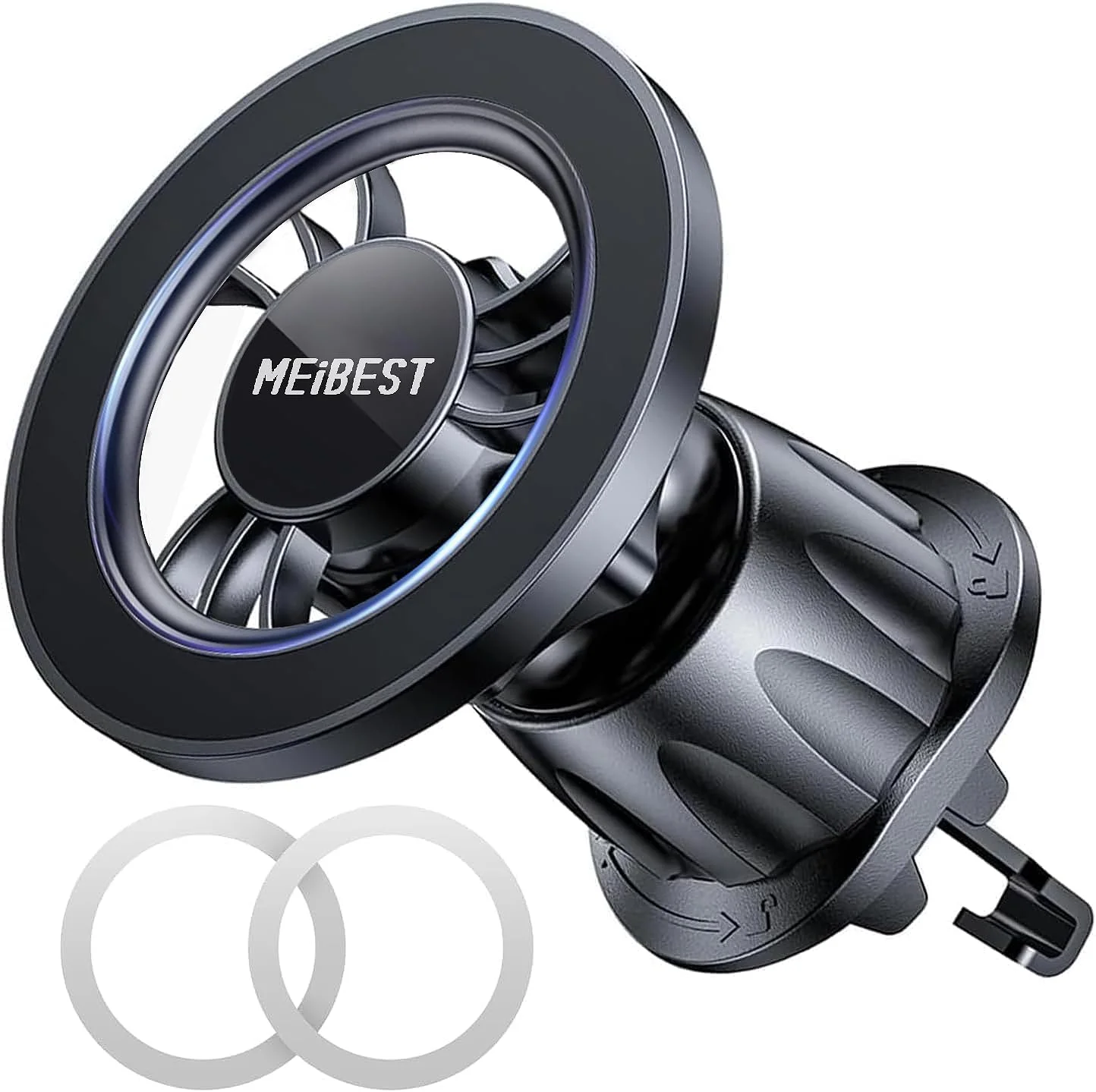 نگهدارنده گوشی موبایل مگ‌سیف MEIBEST برای خودرو، [چرخش ۳۶۰ درجه فوق‌العاده پایدار]، قفل خودکار با یک دست، لوازم جانبی نگهدارنده مغناطیسی موبایل بدون مسدود کردن دریچه هوا، مناسب برای SAMSUNG HUAWEI XIAOMI iPhone 15 14 13