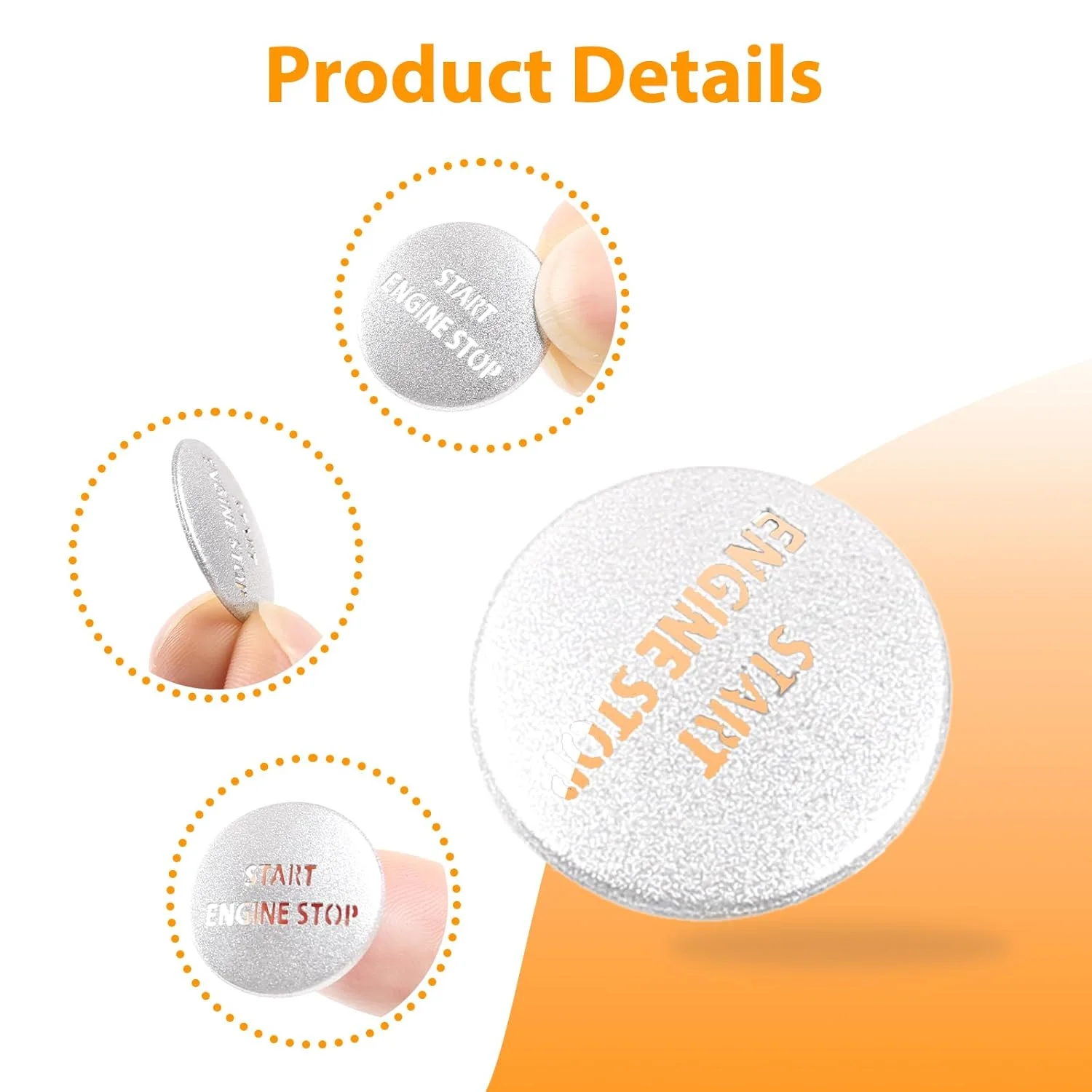 برچسب نقره‌ای دکمه استارت استاپ موتور LLKUANG مناسب برای LR4 Discovery 4 و Land Rover Range Rover Sport 2010-2013، لوازم جانبی خودرو از جنس آلیاژ آلومینیوم