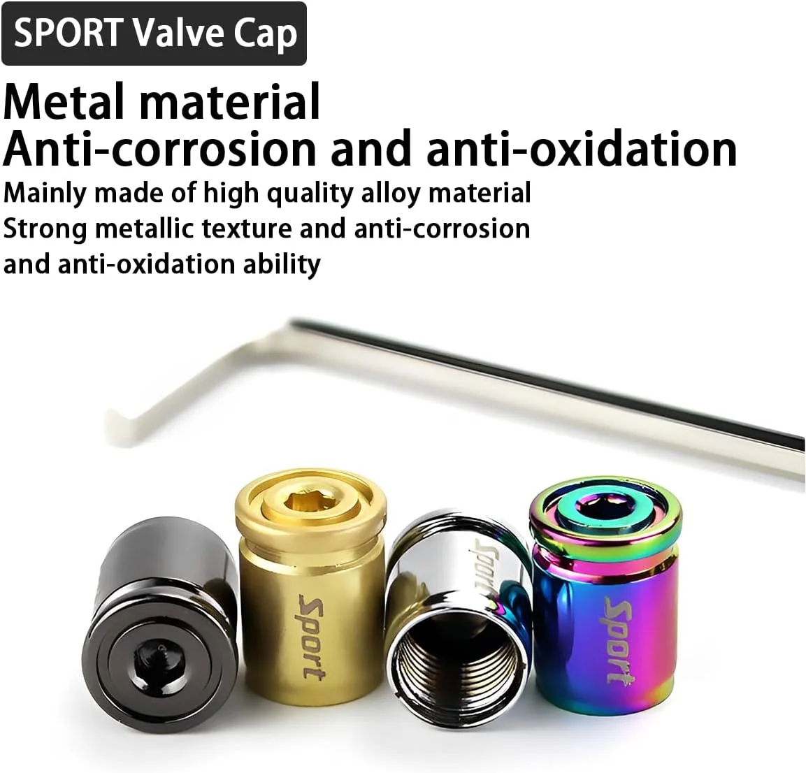 درب والف تایر AICEL، روکش والف آلیاژ روی با طراحی ضد سرقت، مجموعه 4 عددی درب چرخ خودرو با مهر و موم لاستیکی، لوازم جانبی جهانی خودرو مناسب برای اتومبیل، کامیون، موتورسیکلت، دوچرخه (مشکی)