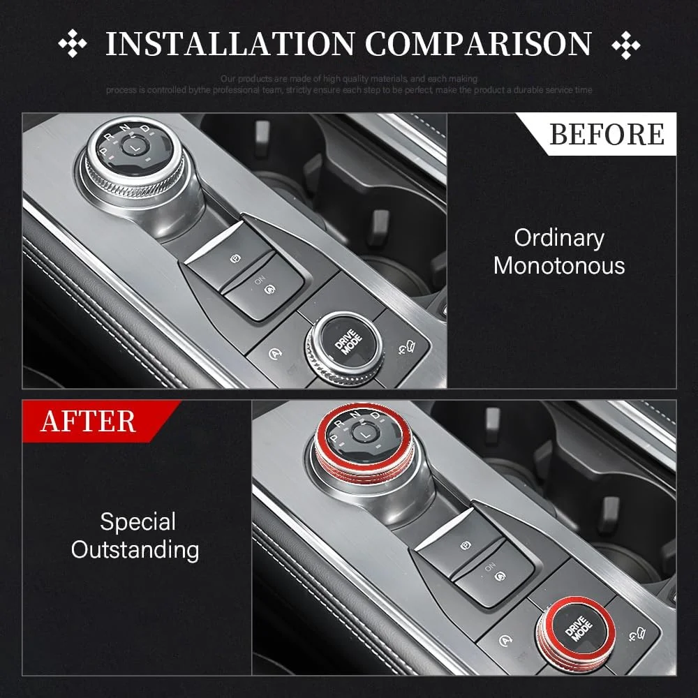تزئینات داخلی خودرو LECART مناسب برای فورد اکسپلورر 2020 2021 2022 2023 2024 2025، روکش دنده PRND و روکش دکمه حالت رانندگی، تزئینات فلزی شیک برای خودرو، قرمز، 2 عدد تزئینات داخلی خودرو LECART مناسب برای فورد اکسپلورر 2020 2021 2022 2023 2024 2025، روکش دنده PRND و روکش دکمه حالت رانندگی، تزئینات فلزی شیک برای خودرو، قرمز، 2 عدد