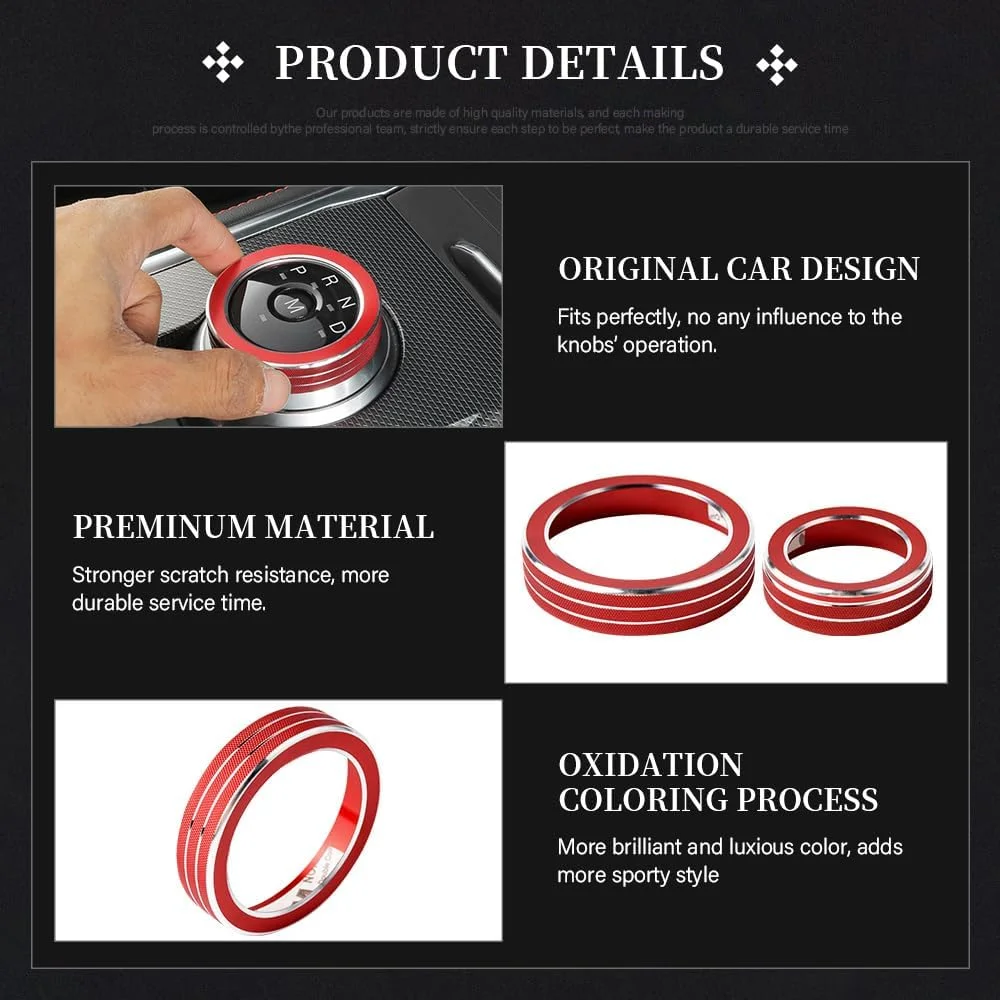 تزئینات داخلی خودرو LECART مناسب برای فورد اکسپلورر 2020 2021 2022 2023 2024 2025، روکش دنده PRND و روکش دکمه حالت رانندگی، تزئینات فلزی شیک برای خودرو، قرمز، 2 عدد تزئینات داخلی خودرو LECART مناسب برای فورد اکسپلورر 2020 2021 2022 2023 2024 2025، روکش دنده PRND و روکش دکمه حالت رانندگی، تزئینات فلزی شیک برای خودرو، قرمز، 2 عدد