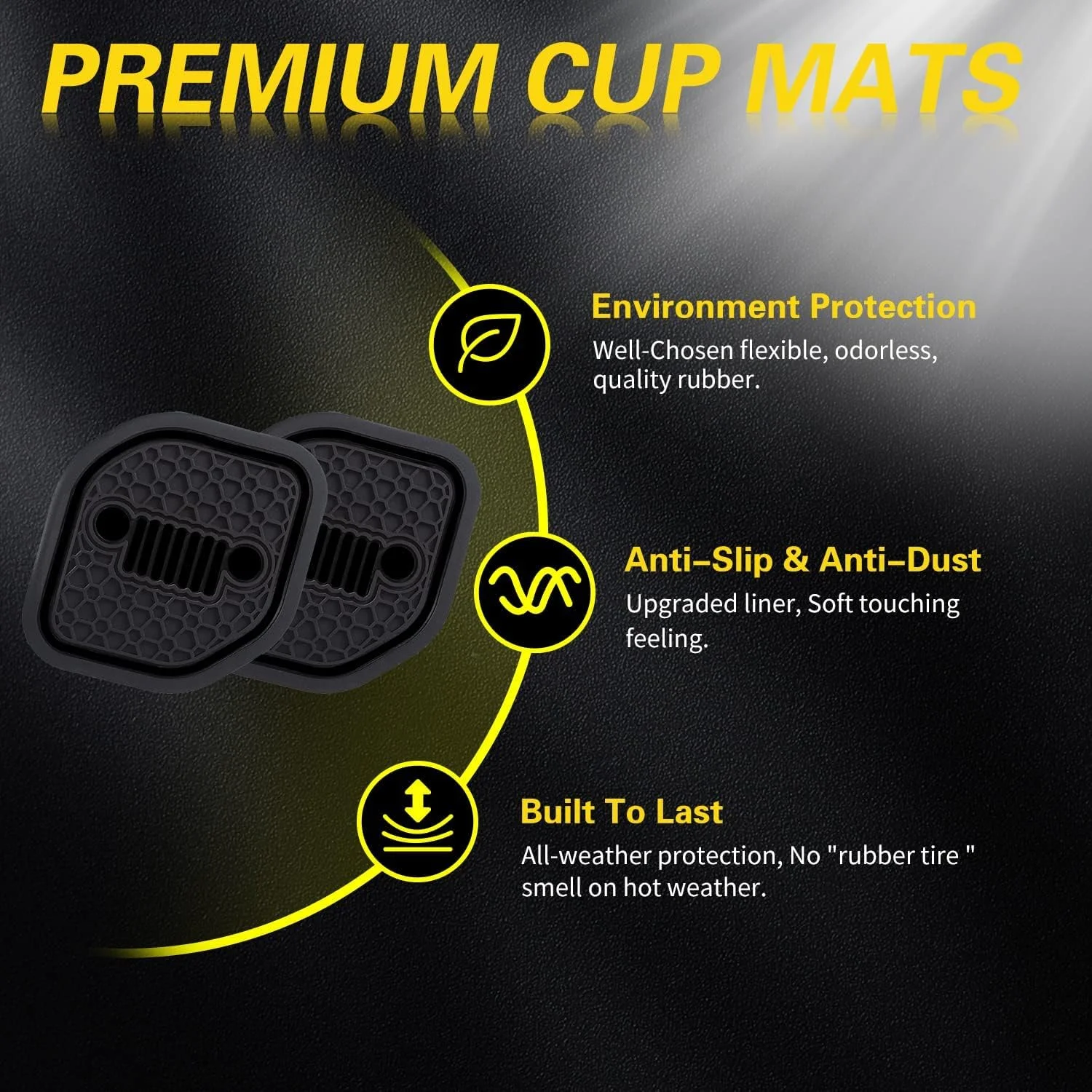 زیر لیوانی خودرو TERRIFI مناسب برای جیپ رانگلر JL JLU مدل 2018-2022، یک لوازم جانبی داخلی برای گلادیاتور JT مدل 2020-2022 اسپرت و روبیکان، پد زیر لیوانی خودرو، 4 عدد - مشکی زیر لیوانی خودرو TERRIFI مناسب برای جیپ رانگلر JL JLU مدل 2018-2022، یک لوازم جانبی داخلی برای گلادیاتور JT مدل 2020-2022 اسپرت و روبیکان، پد زیر لیوانی خودرو، 4 عدد - مشکی