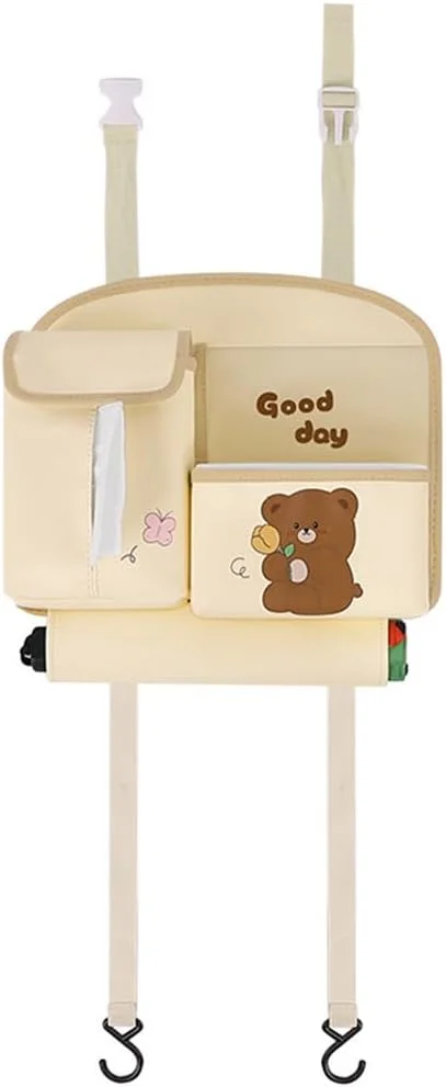 کیف نگهداری صندلی خودرو TOMVAES، کیف نگهداری کارتونی قابل جابجایی برای پشت صندلی خودرو، جیب صندلی خودرو قابل شستشو با نگهدارنده دستمال کاغذی، نگهدارنده پشت صندلی خودرو