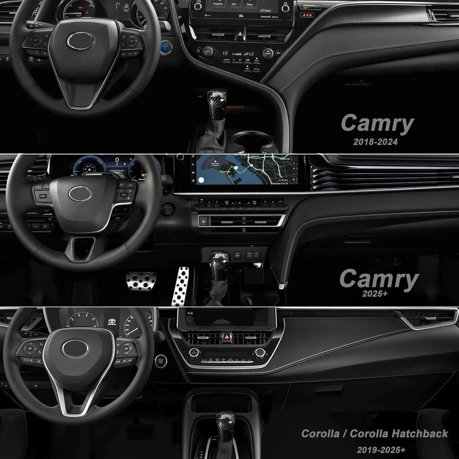 روکش دستهدنده اسپرت طرح فیبر کربن مناسب برای تویوتا کمری 2018-2025 و کرولا و آوالون 2019-2024 روکش دستهدنده اسپرت طرح فیبر کربن مناسب برای تویوتا کمری 2018-2025 و کرولا و آوالون 2019-2024
