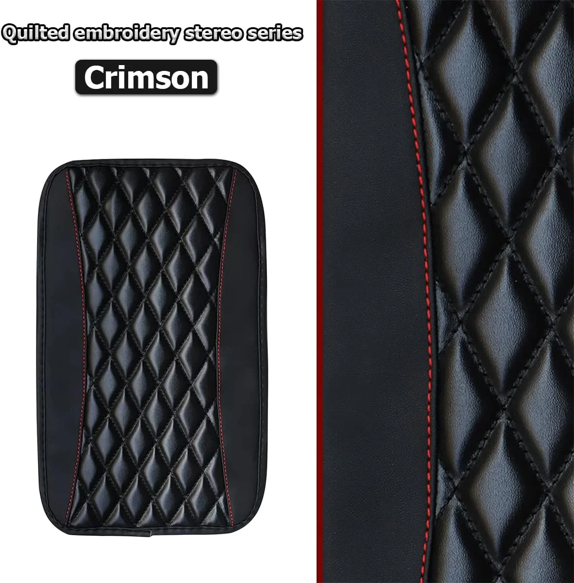 پد بالشتکی کنسول وسط خودرو، روکش محافظ جعبه صندلی زیر آرنج چرمی ضدآب و جهانی، لوازم جانبی تزئینی راحت خودرو مناسب برای اکثر خودروها و وسایل نقلیه (مشکی)