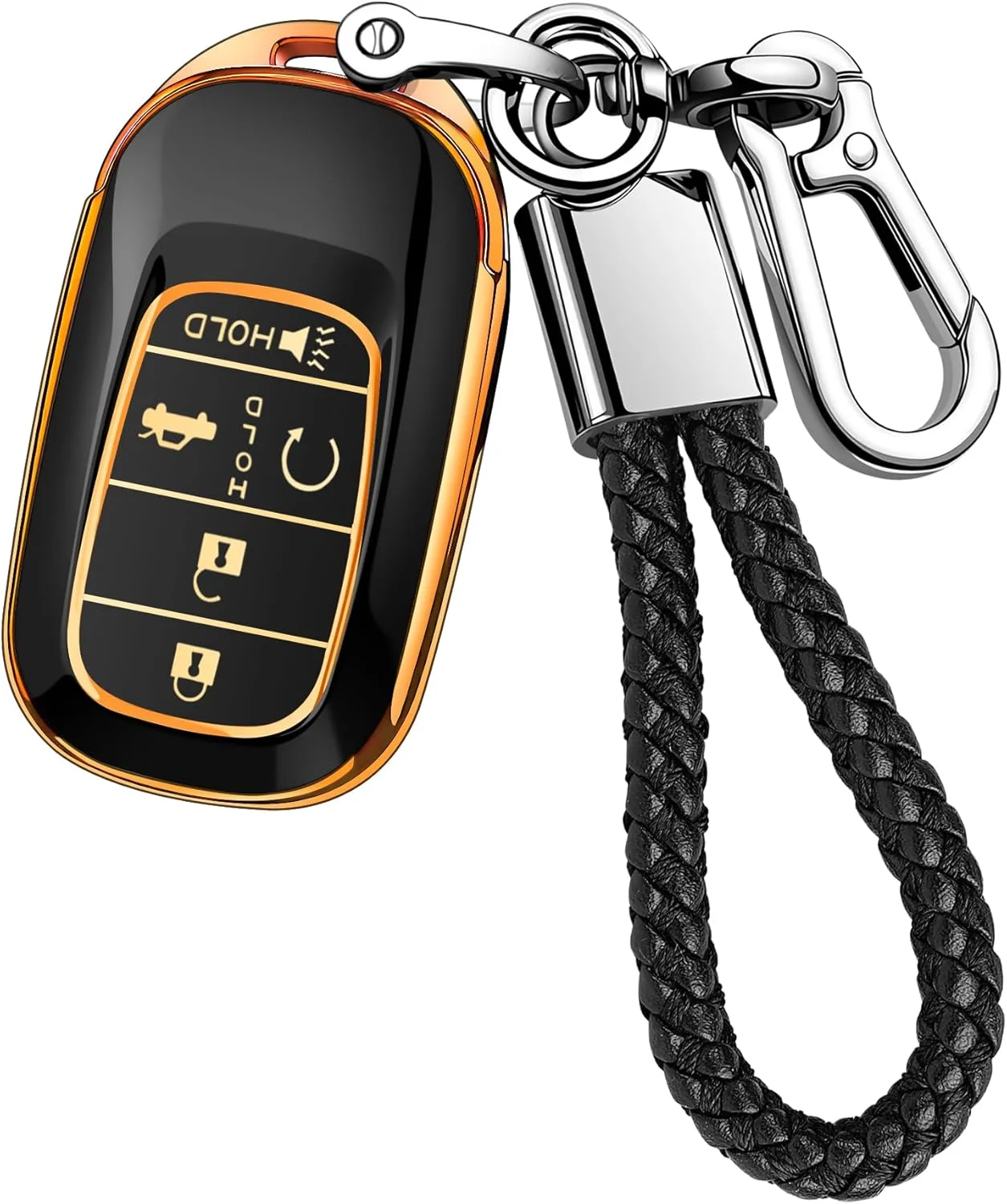 کاور ریموت خودرو جویِر به همراه جاکلیدی، سازگار با آکورد، سیویک، اچ آر-وی، سی آر-وی، پایلوت، اسپورت، اس آی، ای ایکس، ای ایکس-ال، توریینگ مدل 2022-2025 (طلایی-مشکی)