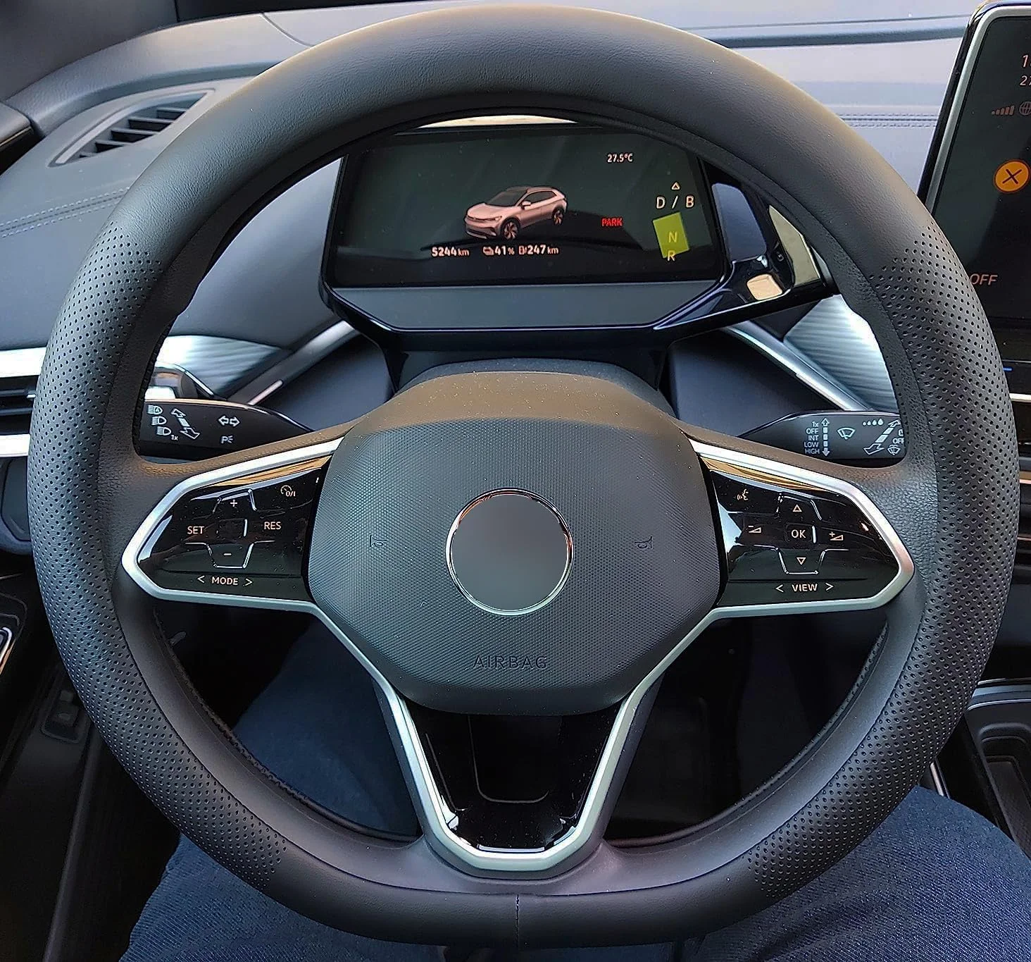 روکش فرمان خودرو XHRING مدل D مناسب برای نیسان آلتیما، روگ، سنترا، پث‌فایندر، ماکسیما، ورسا، کیکس، لوازم جانبی 2024، چرم مشکی سایز 14 1/2 اینچ - 15 اینچ