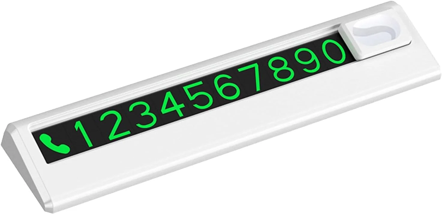 پلاک شماره تلفن پارکینگ موقت خودرو - پلاک شماره تلفن برای پارکینگ - علامت شماره توقف خودرو برای داشبورد خودرو لوازم جانبی خودرو (سفید)