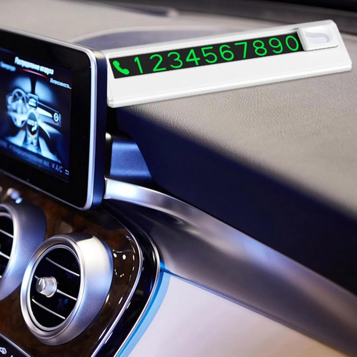 پلاک شماره تلفن پارکینگ موقت خودرو - پلاک شماره تلفن برای پارکینگ - علامت شماره توقف خودرو برای داشبورد خودرو لوازم جانبی خودرو (سفید)