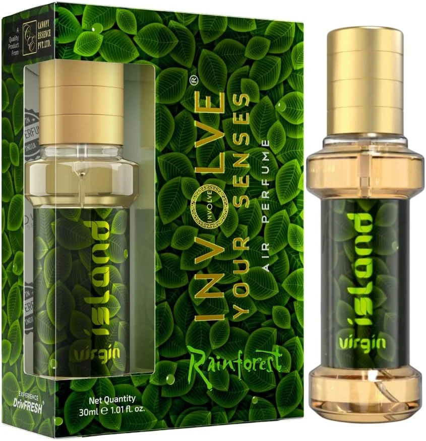 خوشبو کننده هوای خودرو با رایحه جنگل های بارانی جزیره ویرجین | اسپری خوشبو کننده هوای لوکس رویال فاین فرگرنس - IRF07-30 میلی لیتر، لوازم جانبی خودرو، خوشبو کننده های داخلی خودرو
