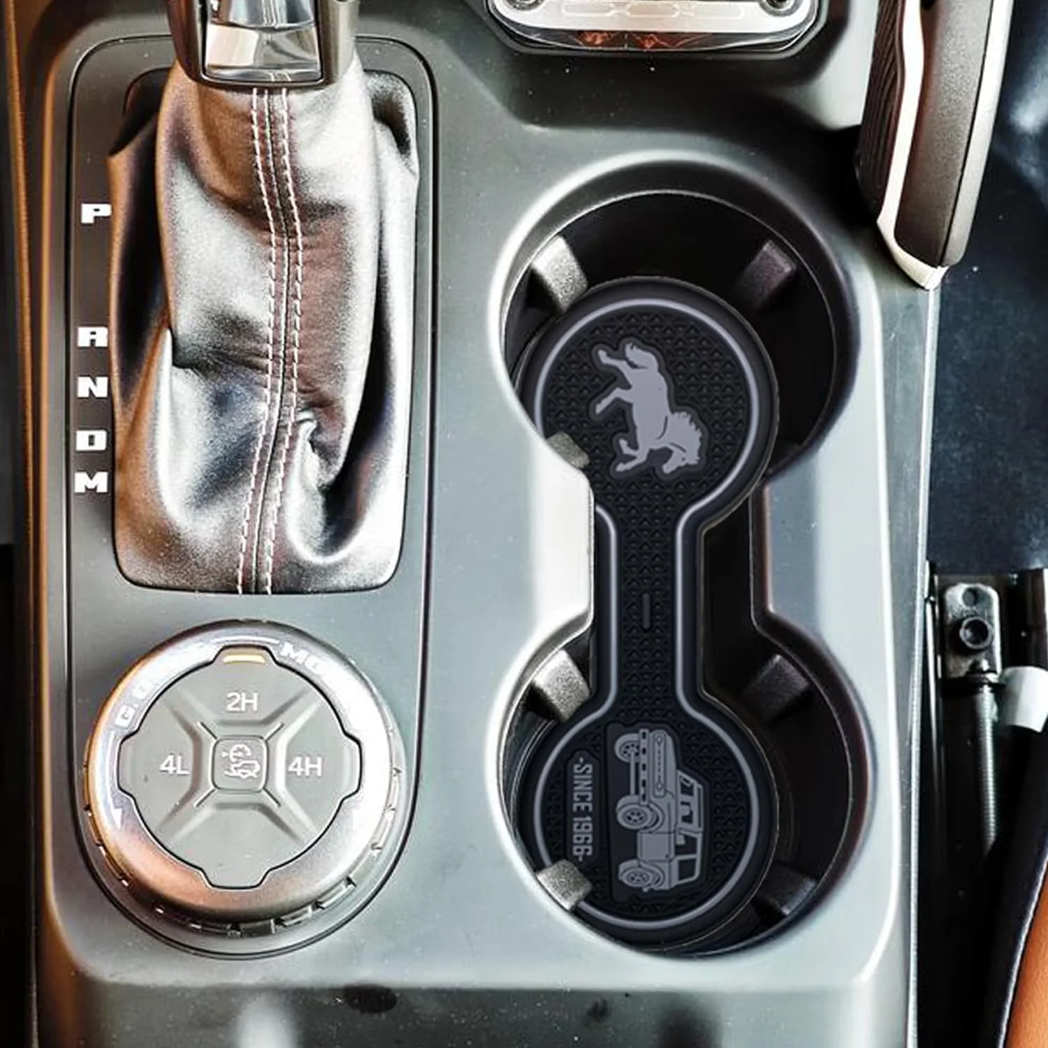 زیر لیوانی جالیوانی خودرو سفارشی برای فورد برونکو 2021 2022 2023 2024 2025، روکش سیلیکونی فرورفته لوازم جانبی داخلی (خاکستری)