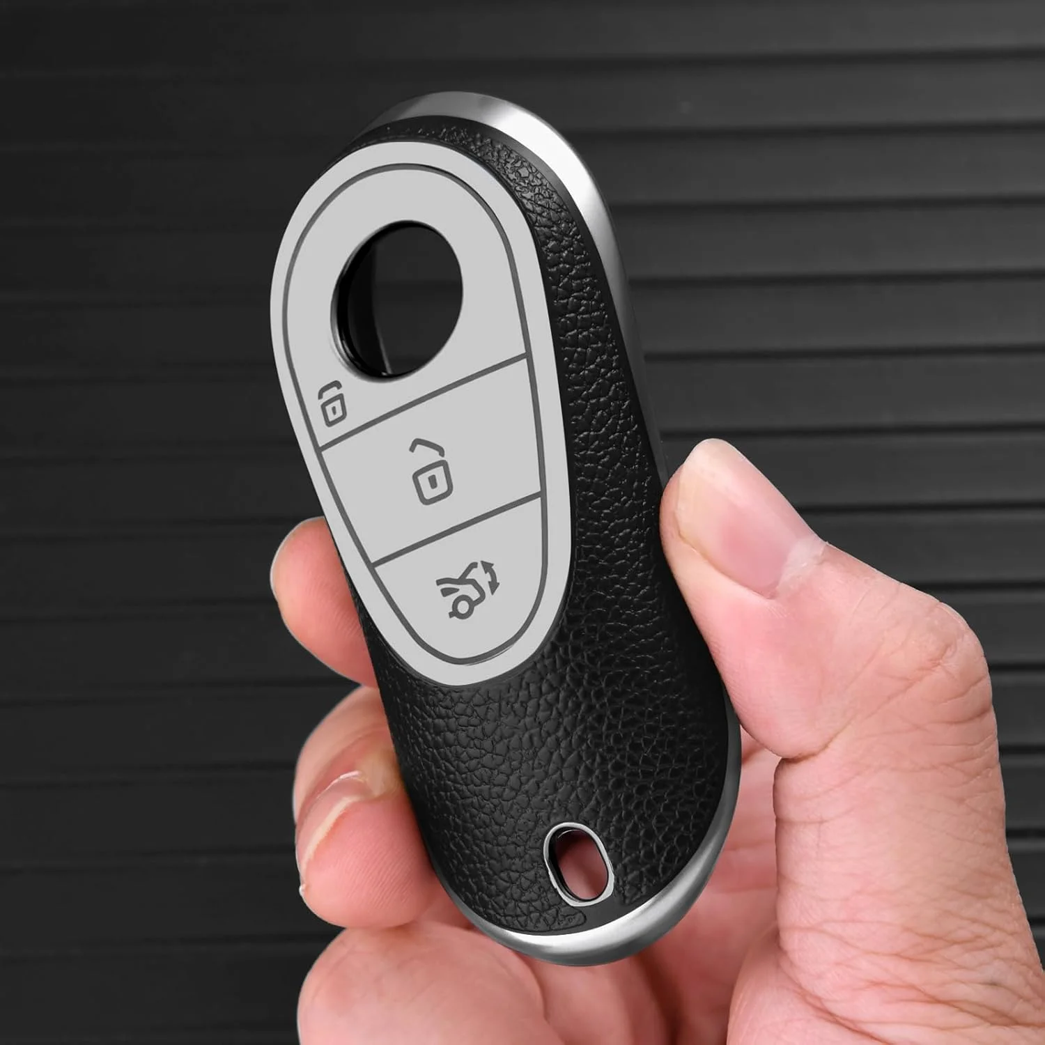 کیف کلید خودرو OATSBASF برای مرسدس بنز، کاور کلید برای مرسدس بنز کلاس C S W206 W223 مدل 2020 به بعد، لوازم جانبی محافظ کلید (نقره ای-P)