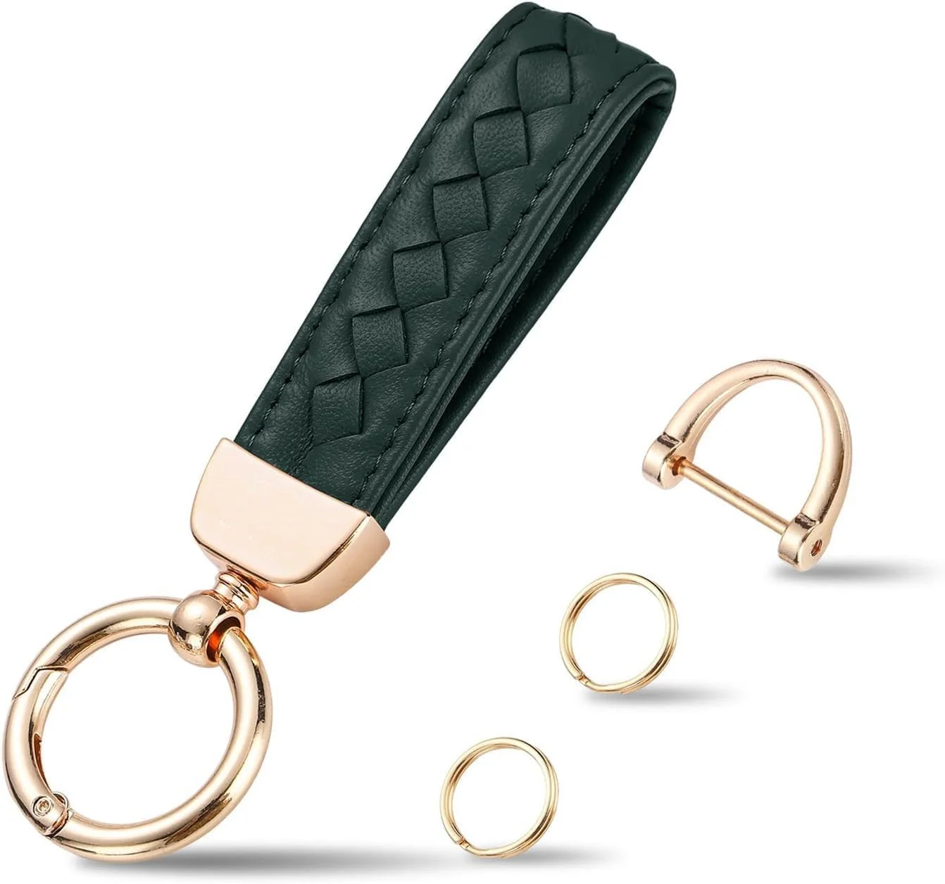 جاکلیدی چرمی اصل برای دارندگان خودرو، جاکلیدی خودرو با حلقه D ضد گم شدن، حلقه های کلید و پیچ گوشتی