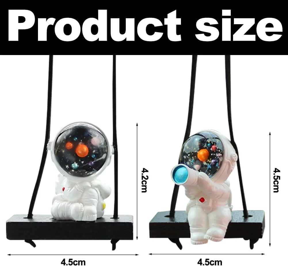 آویز تزیینی فضانورد متحرک خودرو، 2 عدد آویز خودرو برای آینه دید عقب، آویز کارتونی فضانورد خودرو، دکور زیبا برای آینه دید عقب خودرو آویز تزیینی فضانورد متحرک خودرو، 2 عدد آویز خودرو برای آینه دید عقب، آویز کارتونی فضانورد خودرو، دکور زیبا برای آینه دید عقب خودرو