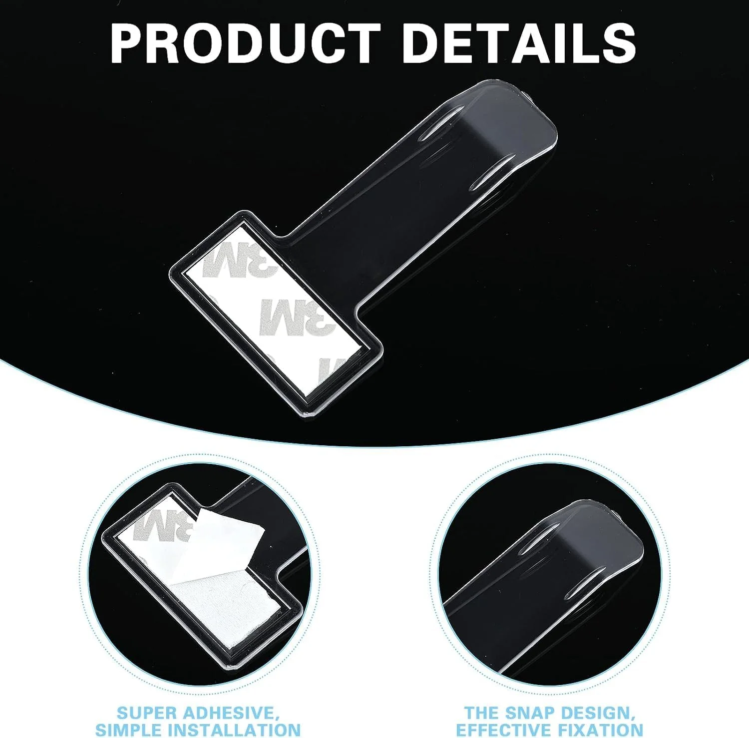 نگهدارنده بلیط پارکینگ خودرو شفاف، گیره لوازم جانبی خودرو پلاستیکی با نوار چسب، 6 عدد، مناسب برای شیشه جلوی خودرو