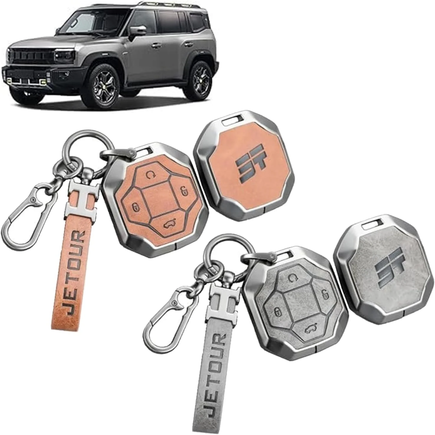 کاور فلزی کلید خودرو مناسب برای جتور T2 تراولر، لوازم جانبی جتور T2 مدل 2025، خاکستری + قهوه ای