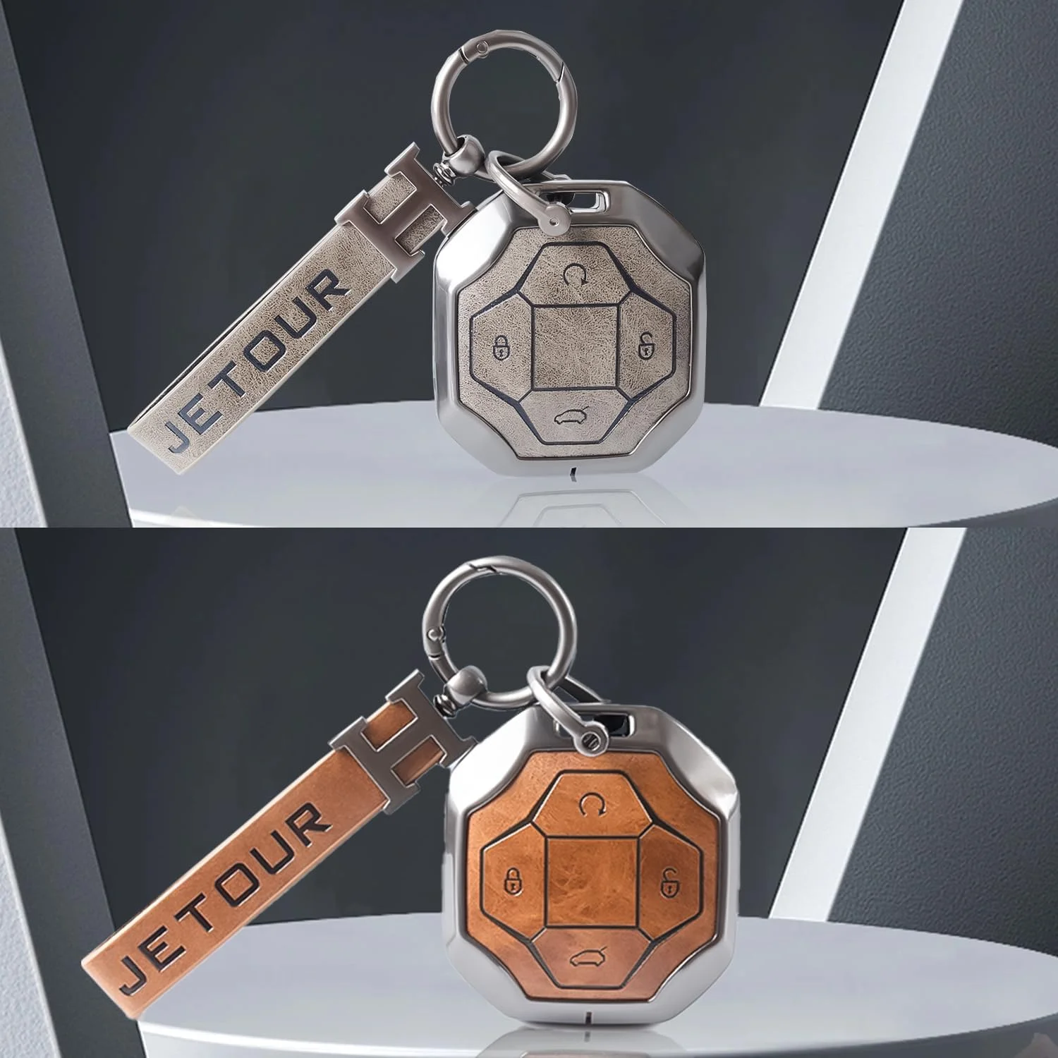 کاور فلزی کلید خودرو مناسب برای جتور T2 تراولر، لوازم جانبی جتور T2 مدل 2025، خاکستری + قهوه ای