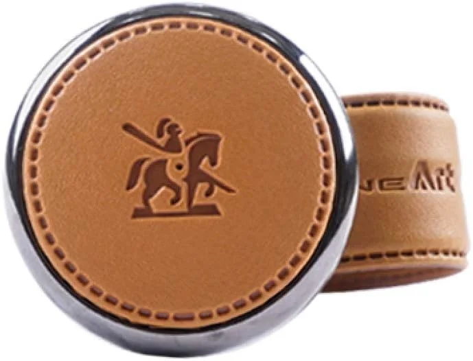 دستگیره فرمان چرخشی چرمی مشکی APROFAMILY BLACKSUIT - دسته با کیفیت و لوکس (قهوه ای نارنجی)