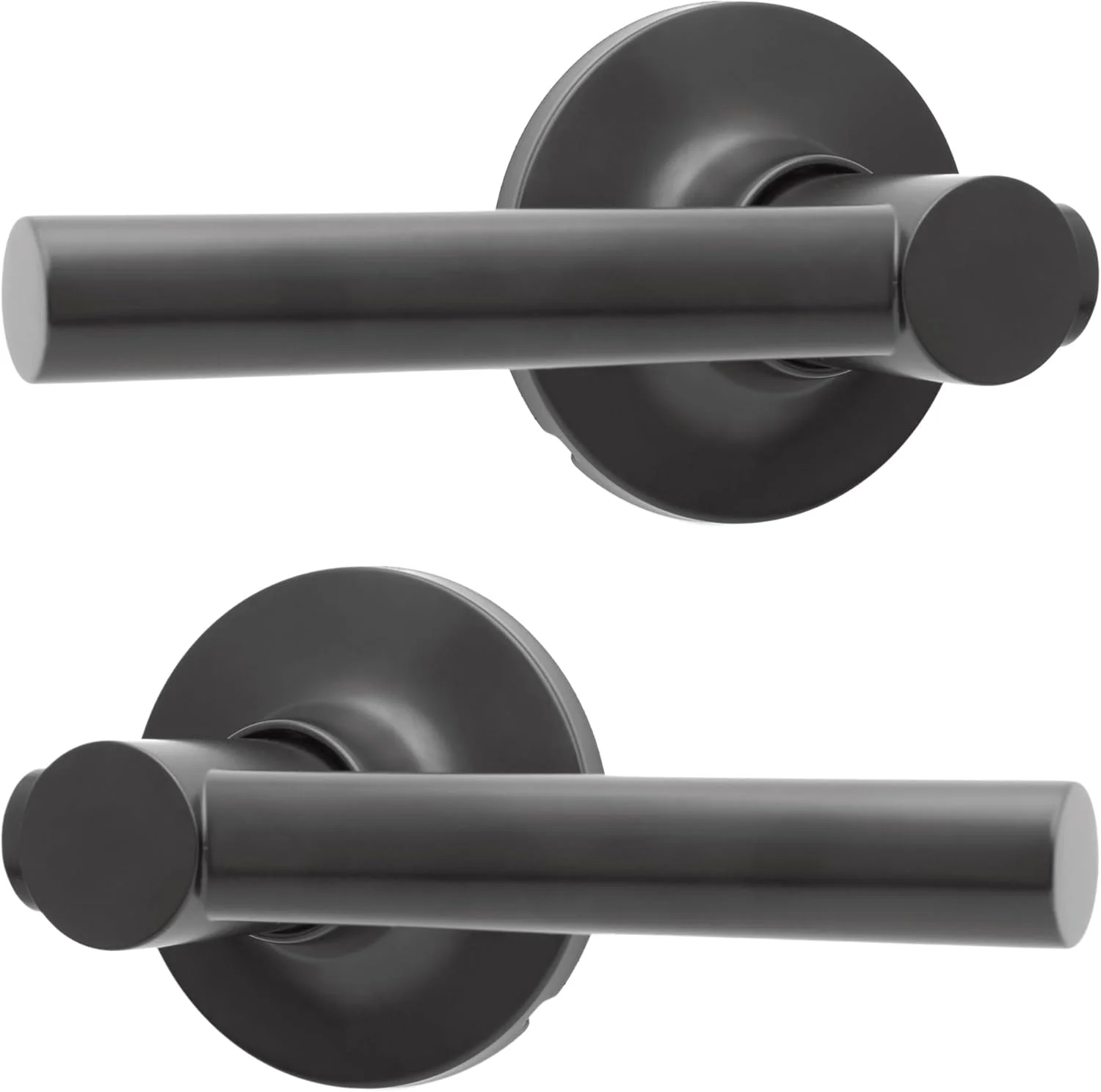 دستگیره درب داخلی هانیول - دستگیره اهرمی با طراحی برگشت پذیر، مشکی مات، عملکرد عبوری، دستگیره های درب با نصب آسان برای خانه و دفتر - 8108628