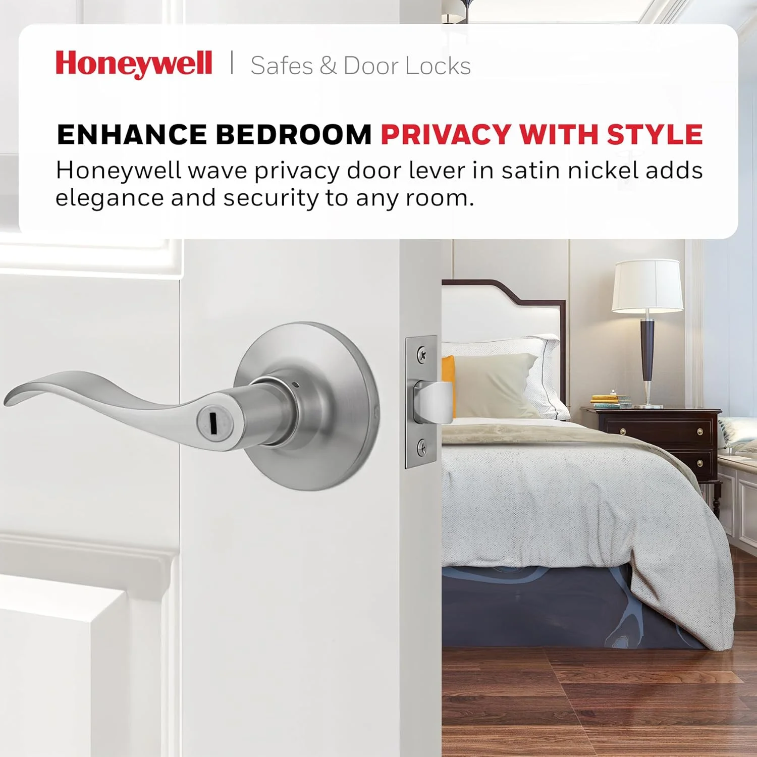 دستگیره اهرمی حریم خصوصی Honeywell Safes & Door Locks - دستگیره درب اتاق خواب و حمام داخلی - برگشت پذیر برای درب های سمت راست و چپ - 6.88 اینچ طول x 2.75 اینچ عرض - نیکل ساتن - 8106302 دستگیره اهرمی حریم خصوصی Honeywell Safes & Door Locks - دستگیره درب اتاق خواب و حمام داخلی - برگشت پذیر برای درب های سمت راست و چپ - 6.88 اینچ طول x 2.75 اینچ عرض - نیکل ساتن - 8106302