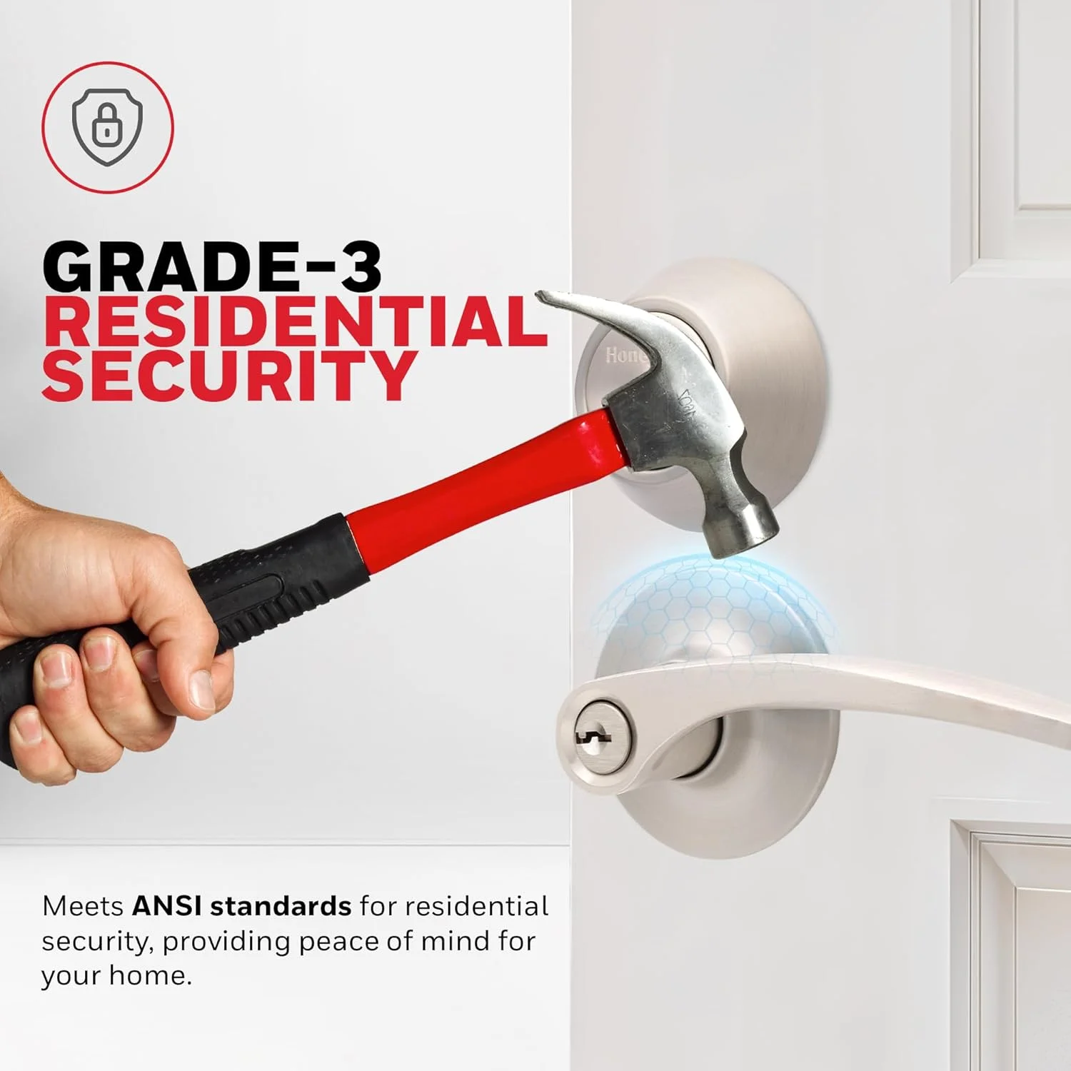 دستگیره درب داخلی Honeywell Safes & Door Locks – دستگیره اهرمی درب و قفل زبانه ای ترکیبی، روکش نیکل ساتن، دستگیره های درب با نصب آسان برای خانه و دفتر - 8108732 دستگیره درب داخلی Honeywell Safes & Door Locks – دستگیره اهرمی درب و قفل زبانه ای ترکیبی، روکش نیکل ساتن، دستگیره های درب با نصب آسان برای خانه و دفتر - 8108732