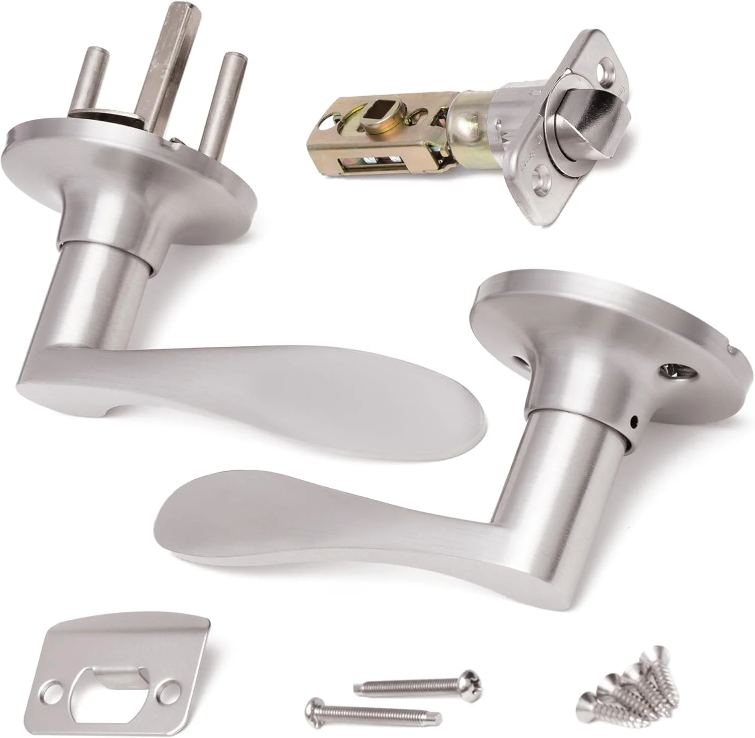 دستگیره درب داخلی Honeywell Safes & Door Locks - دستگیره اهرمی درب با طراحی برگشت پذیر، نیکل ساتن، عملکرد عبوری، دستگیره های درب با نصب آسان برای خانه و دفتر - 8108722 دستگیره درب داخلی Honeywell Safes & Door Locks - دستگیره اهرمی درب با طراحی برگشت پذیر، نیکل ساتن، عملکرد عبوری، دستگیره های درب با نصب آسان برای خانه و دفتر - 8108722