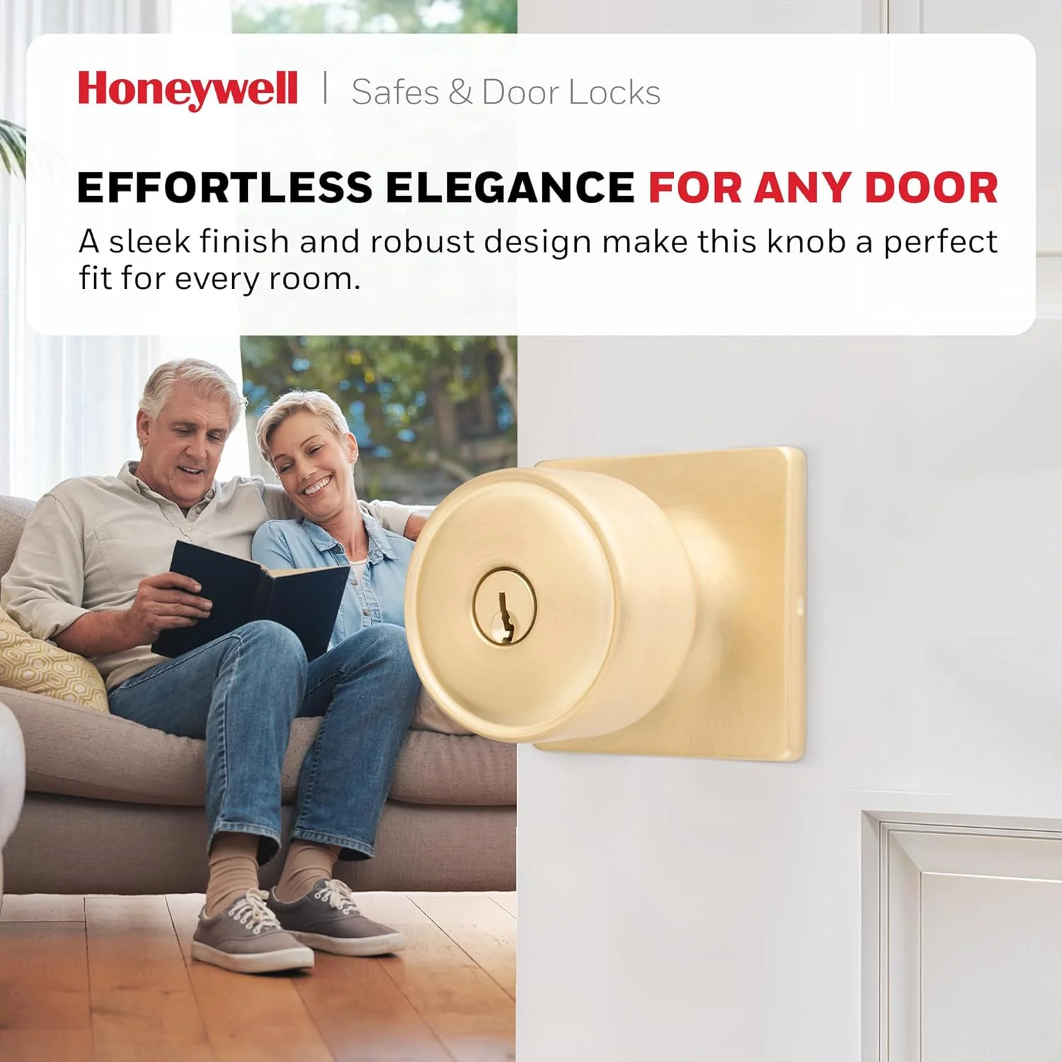 دستگیره درب و قفل هانیول - دستگیره درب با قفل، طلایی مات، ورودی کلیدی - قفل درب برای درب ورودی، اتاق خواب و استفاده داخلی - دستگیره درب داخلی برای خانه ها و دفاتر - 8103604 دستگیره درب و قفل هانیول - دستگیره درب با قفل، طلایی مات، ورودی کلیدی - قفل درب برای درب ورودی، اتاق خواب و استفاده داخلی - دستگیره درب داخلی برای خانه ها و دفاتر - 8103604