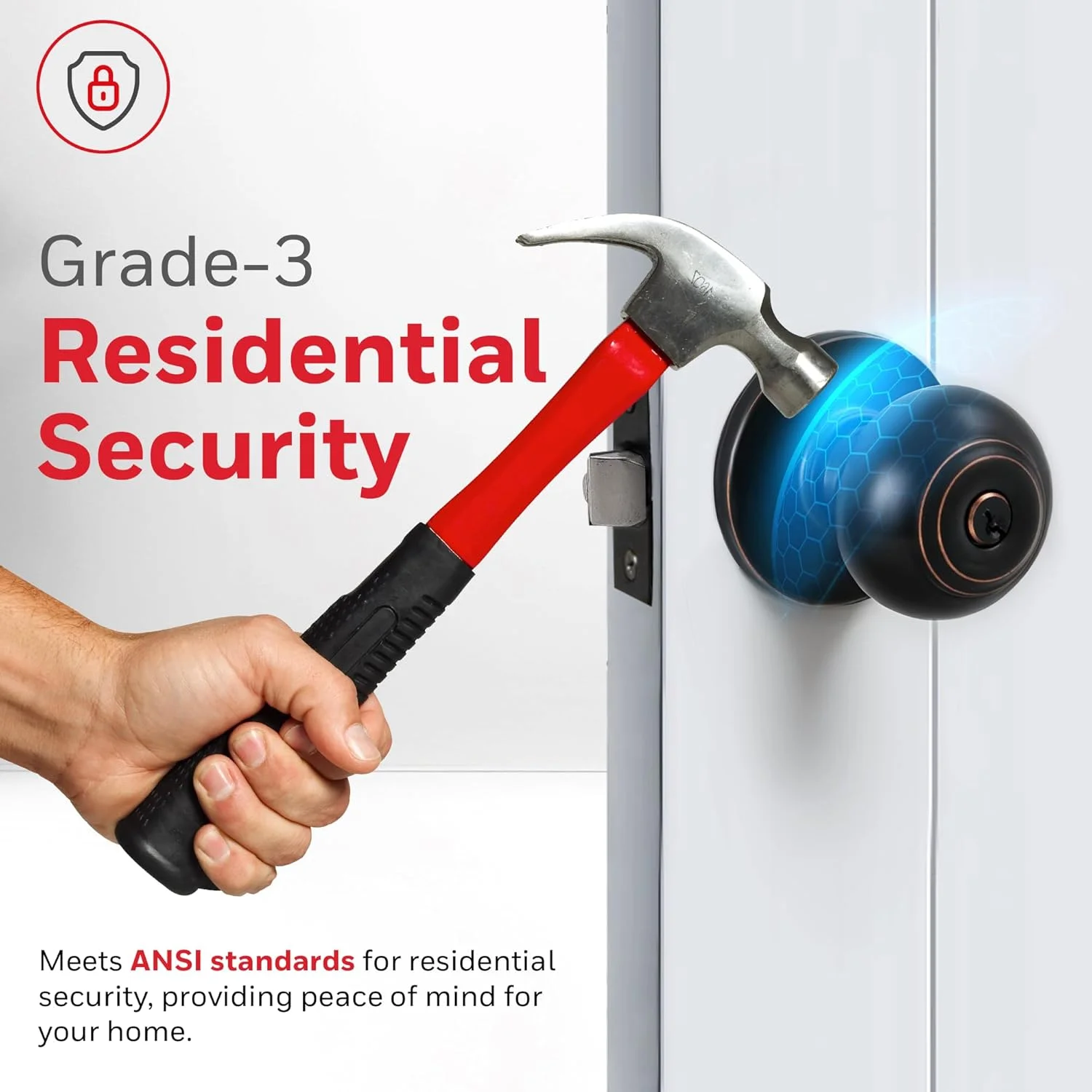 دستگیره و قفل درب هانیول - دستگیره درب داخلی و خارجی با قفل و مجموعه کلید - دستگیره درب جلو مقاوم در برابر ضربه برای اتاق خواب و حمام - 16.5 x 7 x 7 سانتی متر - برنز روغنی - 8101401 دستگیره و قفل درب هانیول - دستگیره درب داخلی و خارجی با قفل و مجموعه کلید - دستگیره درب جلو مقاوم در برابر ضربه برای اتاق خواب و حمام - 16.5 x 7 x 7 سانتی متر - برنز روغنی - 8101401