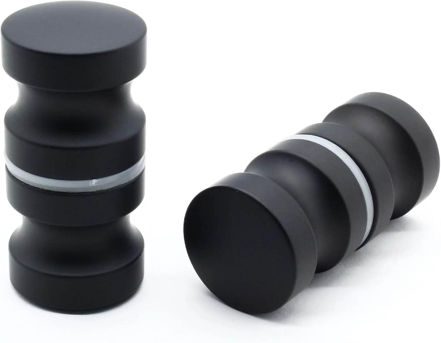 دستگیره درب شیشه ای دوش حمام، سخت افزار کششی دو طرفه دستگیره درب های دوش استیل ضد زنگ برای درب های شیشه ای حمام (مشکی) - بسته 2 عددی