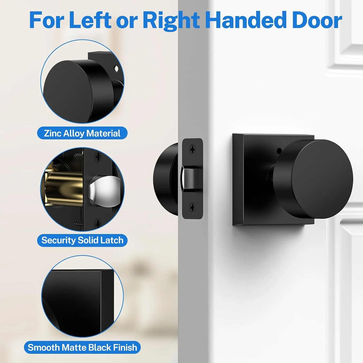 دستگیره های درب داخلی مشکی مات KASTWAVE، دستگیره های کشوی استیل ضد زنگ با پیچ، عملکرد قفل چرخشی، دستگیره های درب مدرن مربع سنگین برای اتاق خواب، حمام، آپارتمان، دفتر دستگیره های درب داخلی مشکی مات KASTWAVE، دستگیره های کشوی استیل ضد زنگ با پیچ، عملکرد قفل چرخشی، دستگیره های درب مدرن مربع سنگین برای اتاق خواب، حمام، آپارتمان، دفتر