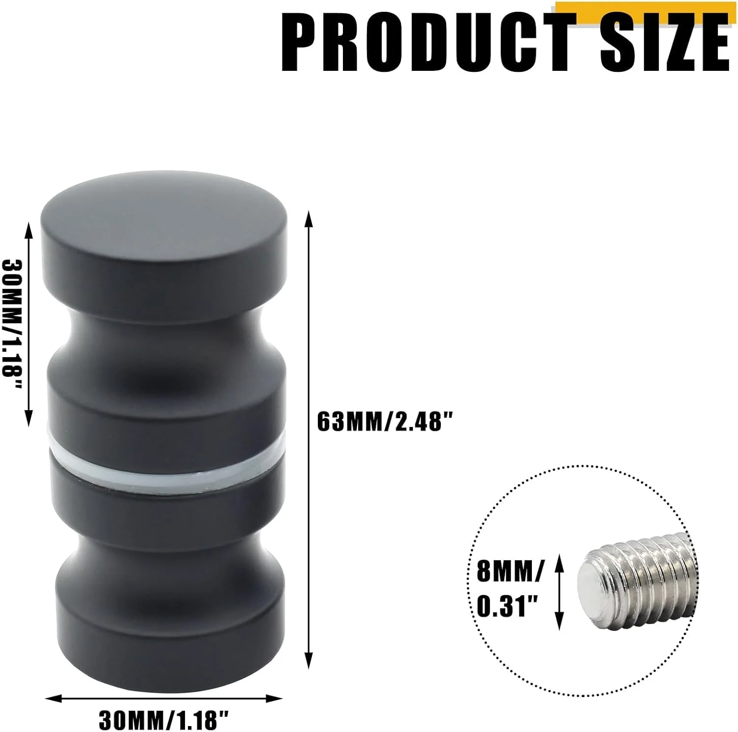 دستگیره درب شیشه ای دوش حمام، سخت افزار کششی دو طرفه دستگیره درب های دوش استیل ضد زنگ برای درب های شیشه ای حمام (مشکی) - بسته 2 عددی