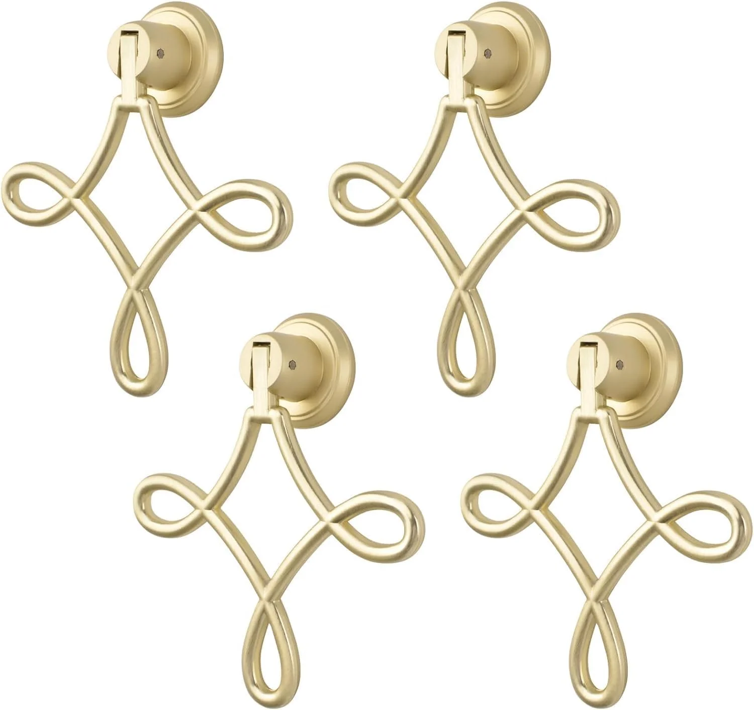 دستگیره های کابینت طرح گره چینی، 4 عدد دستگیره آویز طلایی جامد آلیاژ روی، مناسب برای کابینت، کشو، درب و تزئین مبلمان
