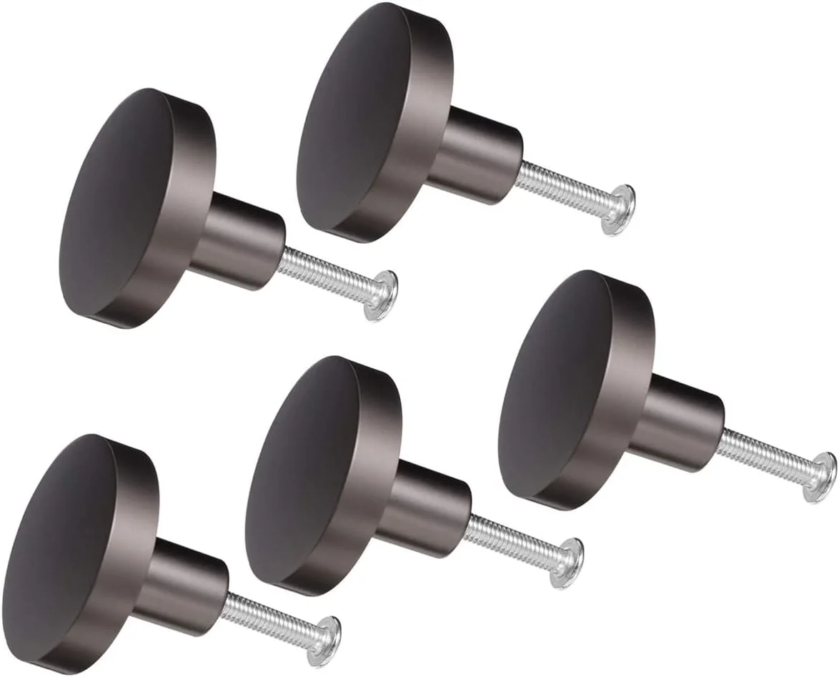 دستگیره کشو KASTWAVE، 5 عدد، دستگیره های گرد اروپایی برای کمد، درب کابینت، مناسب برای لوازم آشپزخانه جشن های خانگی، مشکی