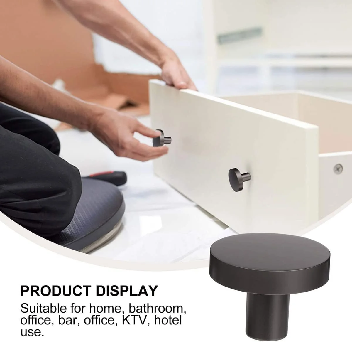 دستگیره کشو KASTWAVE، 5 عدد، دستگیره های گرد اروپایی برای کمد، درب کابینت، مناسب برای لوازم آشپزخانه جشن های خانگی، مشکی دستگیره کشو KASTWAVE، 5 عدد، دستگیره های گرد اروپایی برای کمد، درب کابینت، مناسب برای لوازم آشپزخانه جشن های خانگی، مشکی