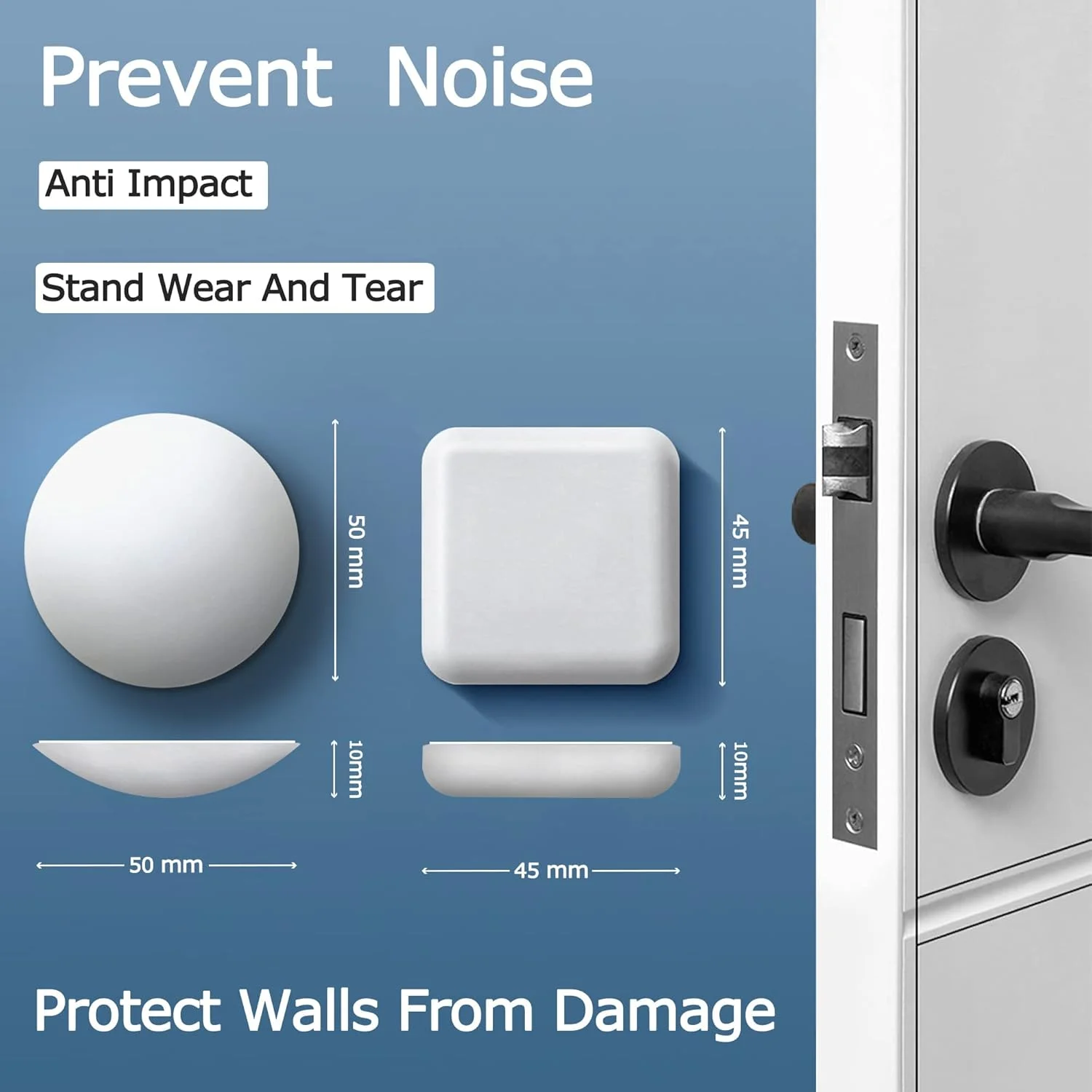 محافظ دیوار ضربه گیر درب مدل KASTWAVE بسته 4 عددی، ضربه گیر دستگیره درب، پد لاستیکی نرم خود چسب برای خانه و محل کار (سفید) محافظ دیوار ضربه گیر درب مدل KASTWAVE بسته 4 عددی، ضربه گیر دستگیره درب، پد لاستیکی نرم خود چسب برای خانه و محل کار (سفید)