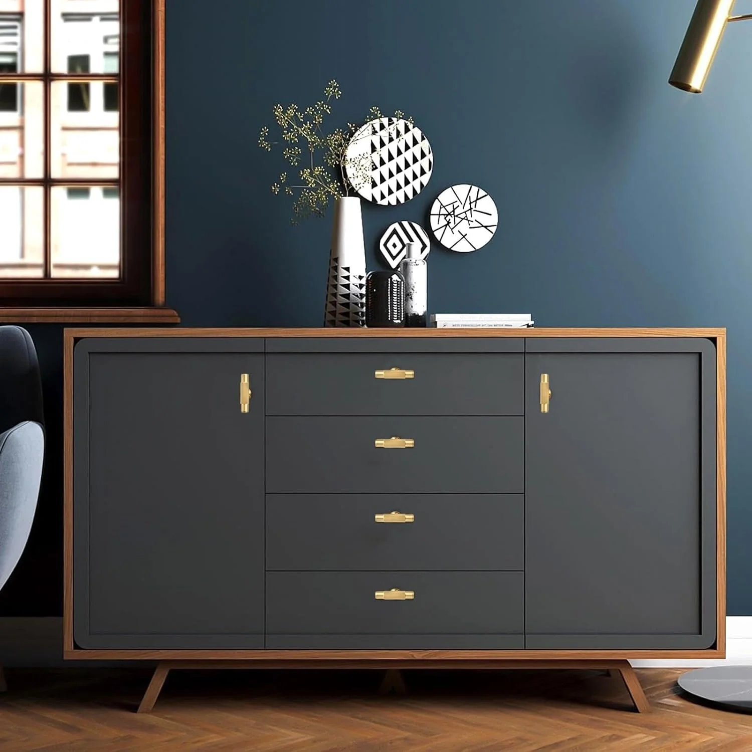 دستگیره کابینت طلایی مات، بسته 6 عددی - دستگیره های کشو گرد از جنس برنج جامد، سخت افزار مقاوم در برابر زنگ زدگی برای آشپزخانه، حمام، کمد، کابینت، نصب آسان دستگیره کابینت طلایی مات، بسته 6 عددی - دستگیره های کشو گرد از جنس برنج جامد، سخت افزار مقاوم در برابر زنگ زدگی برای آشپزخانه، حمام، کمد، کابینت، نصب آسان