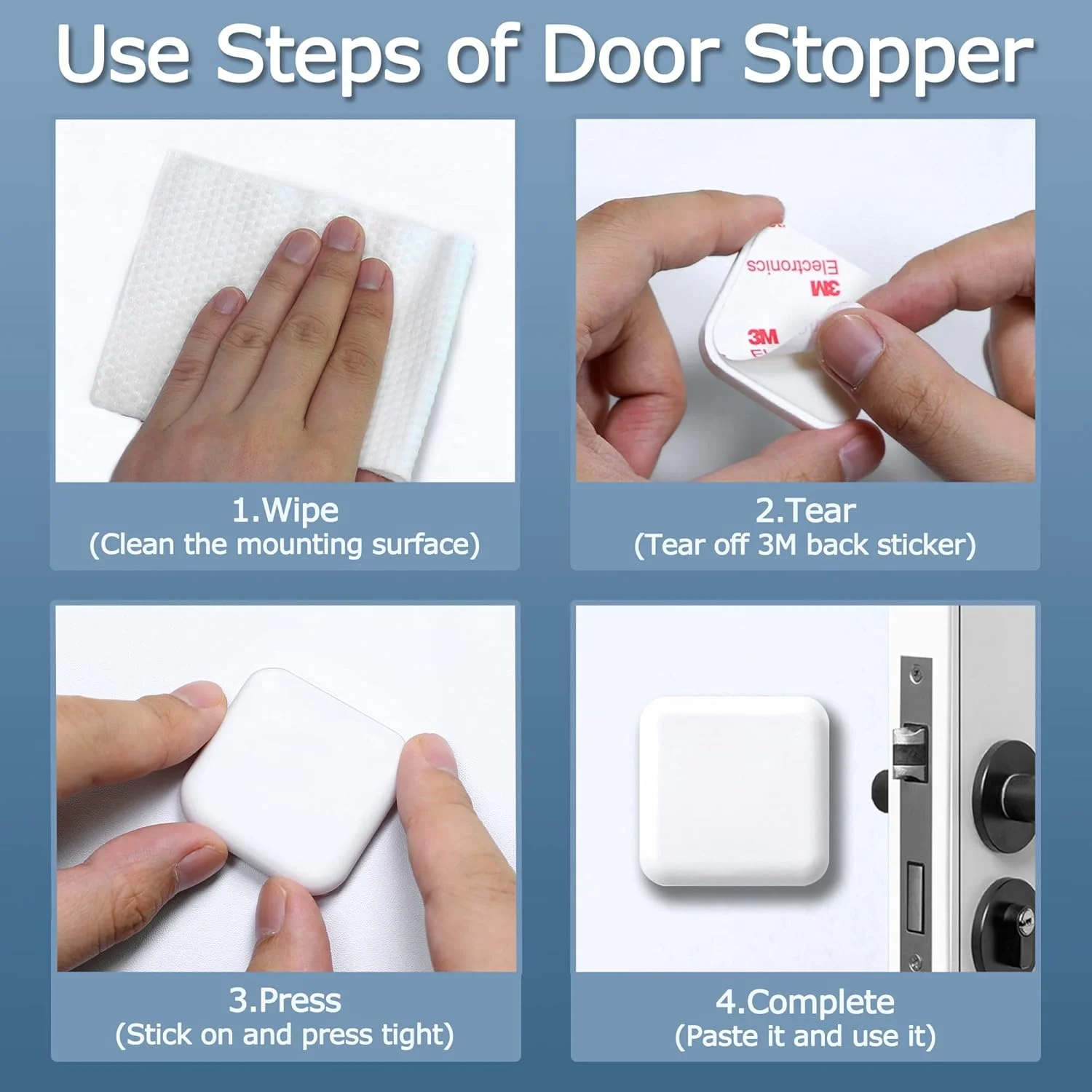 محافظ دیوار ضربه گیر درب مدل KASTWAVE بسته 4 عددی، ضربه گیر دستگیره درب، پد لاستیکی نرم خود چسب برای خانه و محل کار (سفید) محافظ دیوار ضربه گیر درب مدل KASTWAVE بسته 4 عددی، ضربه گیر دستگیره درب، پد لاستیکی نرم خود چسب برای خانه و محل کار (سفید)