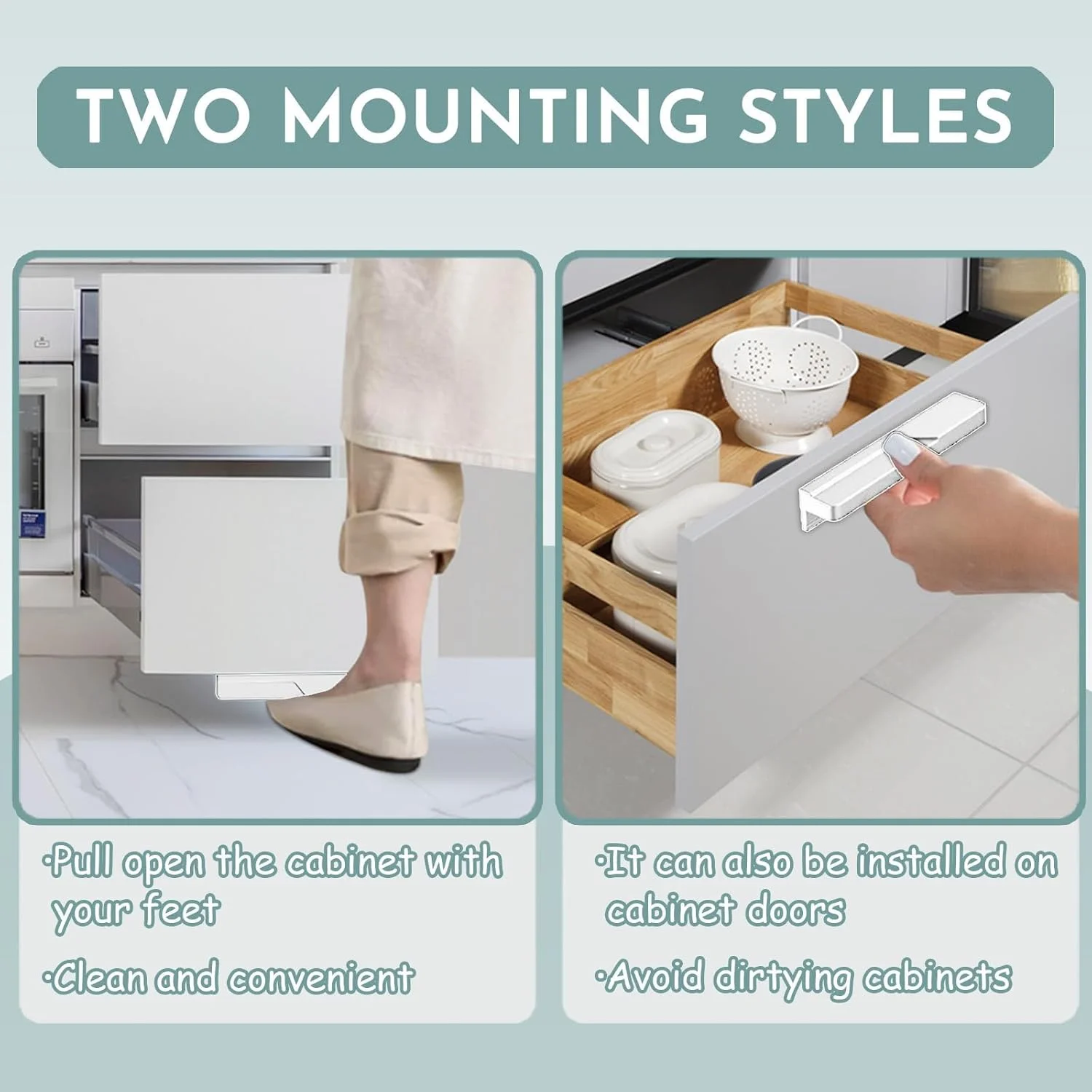 بسته چهارتایی دستگیره پدالی سفید کابینت برای کشوی سطل زباله - بازکننده بدون لمس، نصب بدون نیاز به سوراخکاری با چسب قوی، دستگیره های سیلیکونی برای کابینت آشپزخانه و اداری بسته چهارتایی دستگیره پدالی سفید کابینت برای کشوی سطل زباله - بازکننده بدون لمس، نصب بدون نیاز به سوراخکاری با چسب قوی، دستگیره های سیلیکونی برای کابینت آشپزخانه و اداری