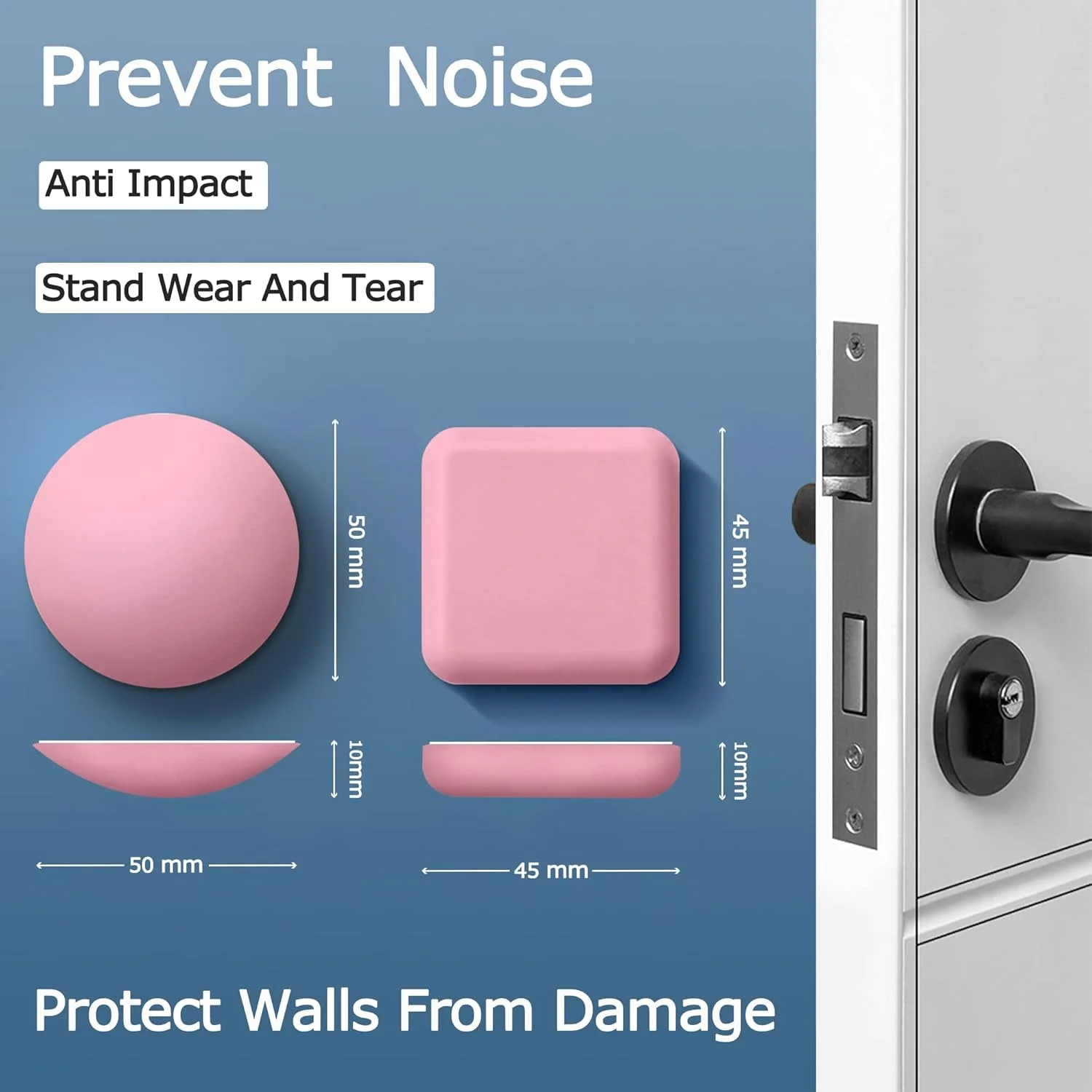 محافظ ضربه گیر درب KASTWAVE، بسته 4 عددی، پد لاستیکی نرم خود چسب برای درب، مناسب منزل و محل کار (صورتی) محافظ ضربه گیر درب KASTWAVE، بسته 4 عددی، پد لاستیکی نرم خود چسب برای درب، مناسب منزل و محل کار (صورتی)