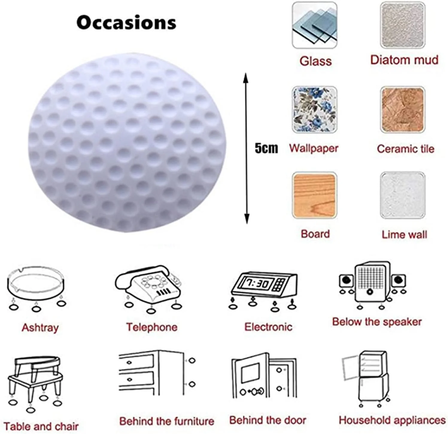 محافظ دستگیره درب KASTWAVE، محافظ دیوار خود چسب، ضربه گیر لاستیکی سپر دستگیره درب، برای مبلمان، صنایع دستی، میز شیشه ای، 6 عدد محافظ دستگیره درب KASTWAVE، محافظ دیوار خود چسب، ضربه گیر لاستیکی سپر دستگیره درب، برای مبلمان، صنایع دستی، میز شیشه ای، 6 عدد