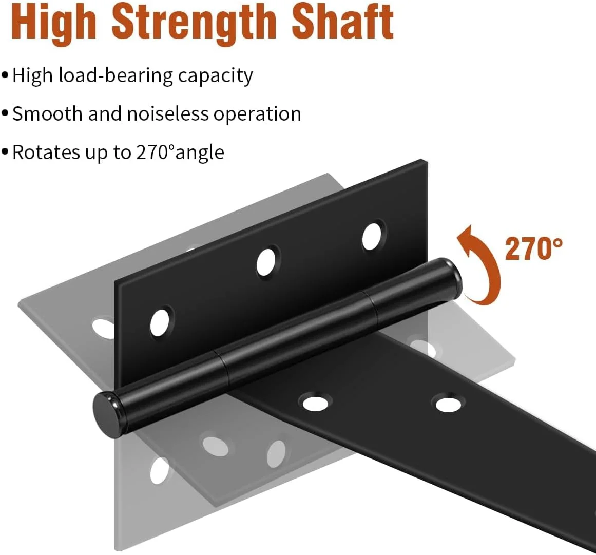 لولای T شکل درب سوله KASTWAVE، سایز 8 اینچ، مقاوم و سنگین، 4 عدد لولای مشکی T به همراه پیچ، لولای درب سوله، لولای دروازه برای درب چوبی باغ، پنجره، انبار لولای T شکل درب سوله KASTWAVE، سایز 8 اینچ، مقاوم و سنگین، 4 عدد لولای مشکی T به همراه پیچ، لولای درب سوله، لولای دروازه برای درب چوبی باغ، پنجره، انبار