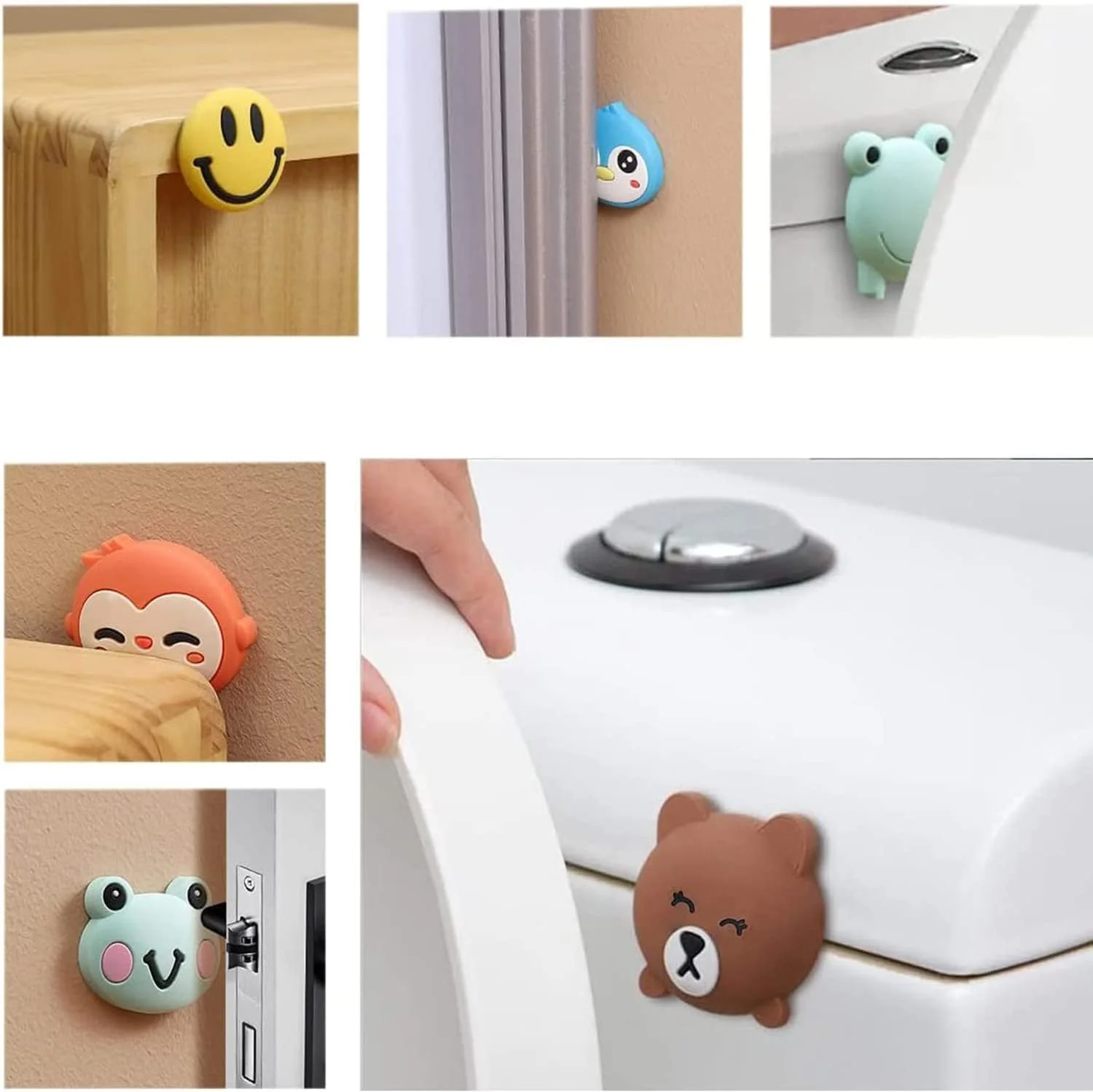 محافظ های سیلیکونی درب، محافظ دیوار کارتونی، پدهای ضد ضربه نرم با چسب قوی، محافظ دستگیره درب کاهش دهنده صدا برای مبلمان منزل کودکان، چند رنگ، 12 عدد محافظ های سیلیکونی درب، محافظ دیوار کارتونی، پدهای ضد ضربه نرم با چسب قوی، محافظ دستگیره درب کاهش دهنده صدا برای مبلمان منزل کودکان، چند رنگ، 12 عدد