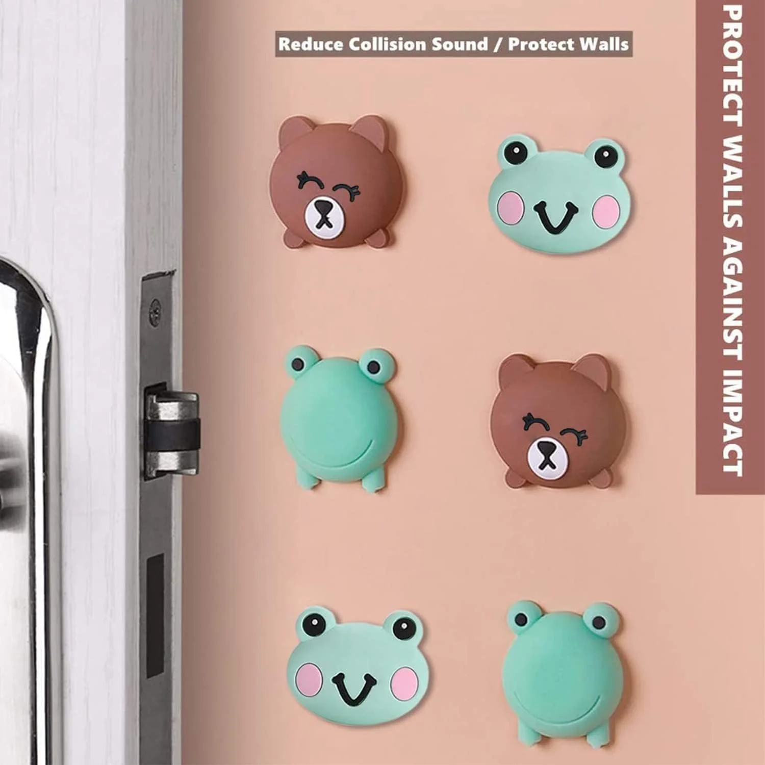 محافظ های سیلیکونی درب، محافظ دیوار کارتونی، پدهای ضد ضربه نرم با چسب قوی، محافظ دستگیره درب کاهش دهنده صدا برای مبلمان منزل کودکان، چند رنگ، 12 عدد محافظ های سیلیکونی درب، محافظ دیوار کارتونی، پدهای ضد ضربه نرم با چسب قوی، محافظ دستگیره درب کاهش دهنده صدا برای مبلمان منزل کودکان، چند رنگ، 12 عدد