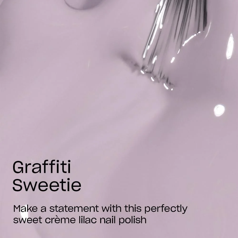 لاک ناخن کلاسیک OPI، ماندگاری 7 روزه، مقاوم در برابر لب پر شدن، لاک ناخن رنگی با درخشش بالا، Graffiti Sweetie، یاسی، 15 میلی لیتر