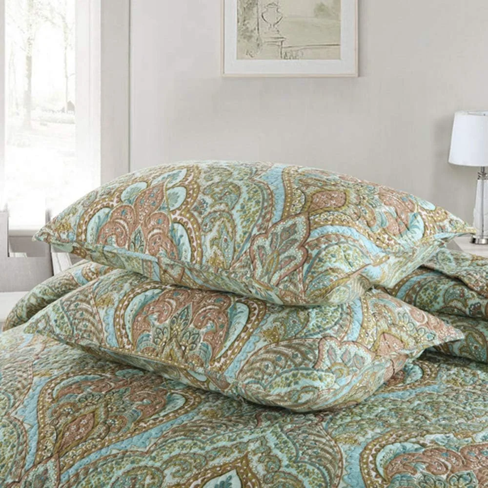 روتختی پنبه‌ای طرح‌دار تمکین، مناسب تخت دو نفره و کینگ سایز، شامل روتختی و 2 روبالشتی (3 تکه)، رنگ 6 - 230x250 سانتی‌متر