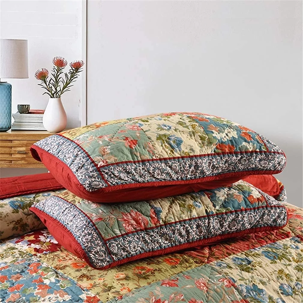 روتختی کینگ سایز طرح گل های قدیمی، ابعاد 235x265 سانتی متر، پنبه ای، تکه دوزی شده، مناسب تخت دو نفره، شامل 3 تکه: لحاف نرم و 2 عدد روبالشی روتختی کینگ سایز طرح گل های قدیمی، ابعاد 235x265 سانتی متر، پنبه ای، تکه دوزی شده، مناسب تخت دو نفره، شامل 3 تکه: لحاف نرم و 2 عدد روبالشی